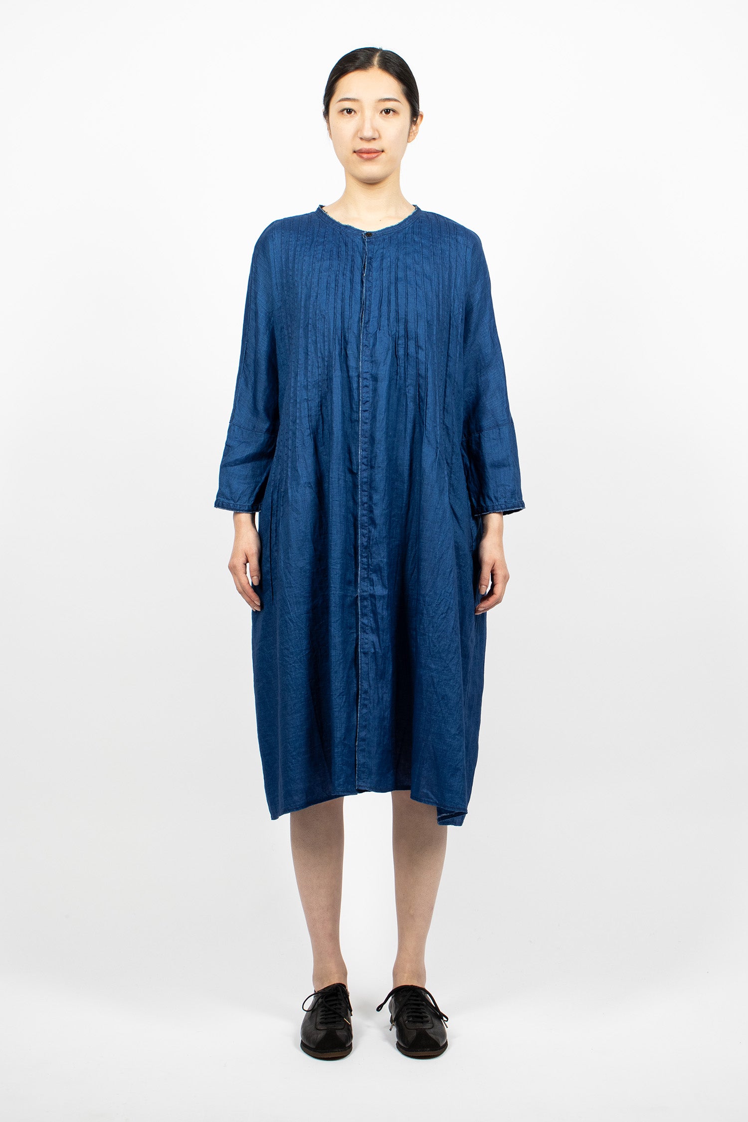 Pintuck O'Keefe Dress Indigo