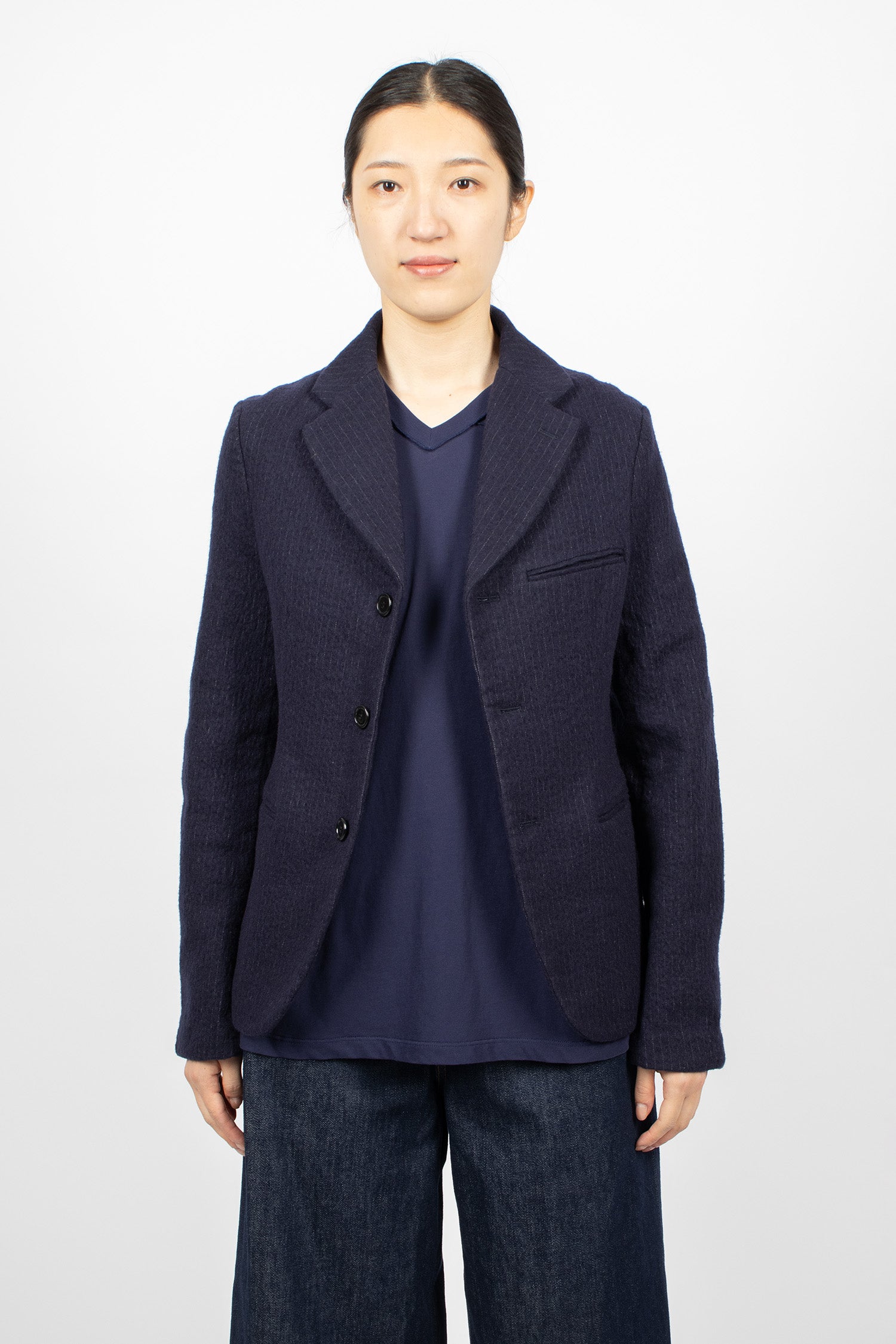 Boiled Pinstripe Blazer Ink