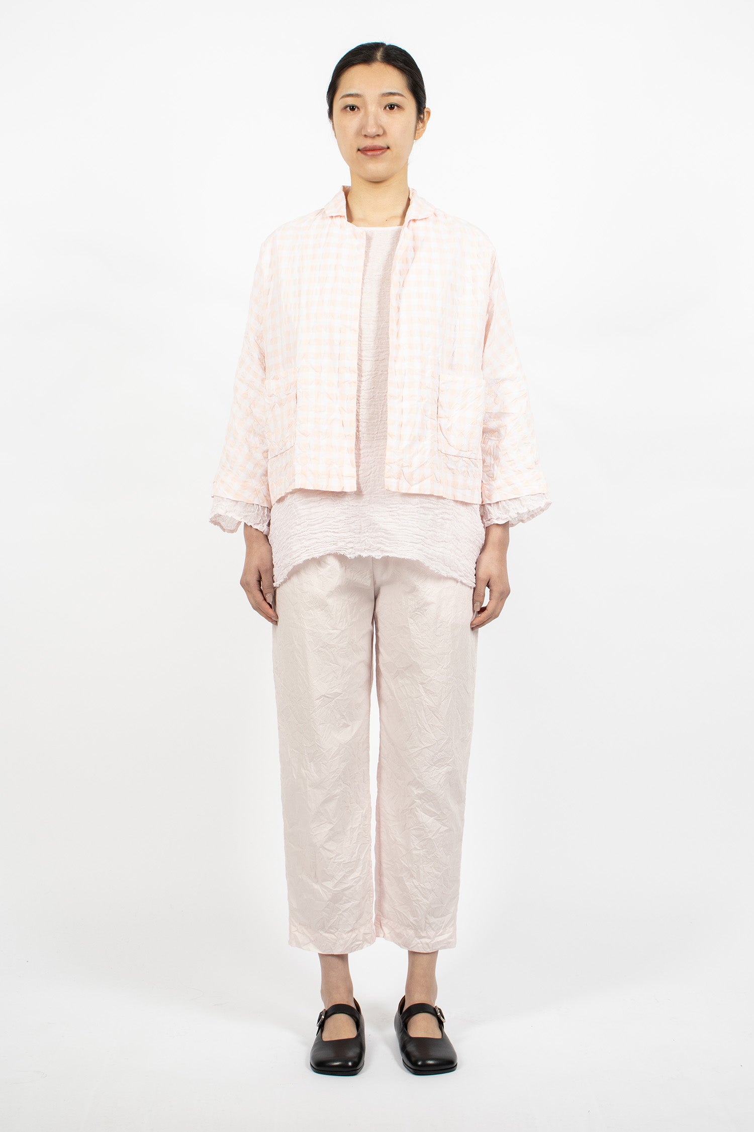 Peony Jacket White/Pale Pink Check