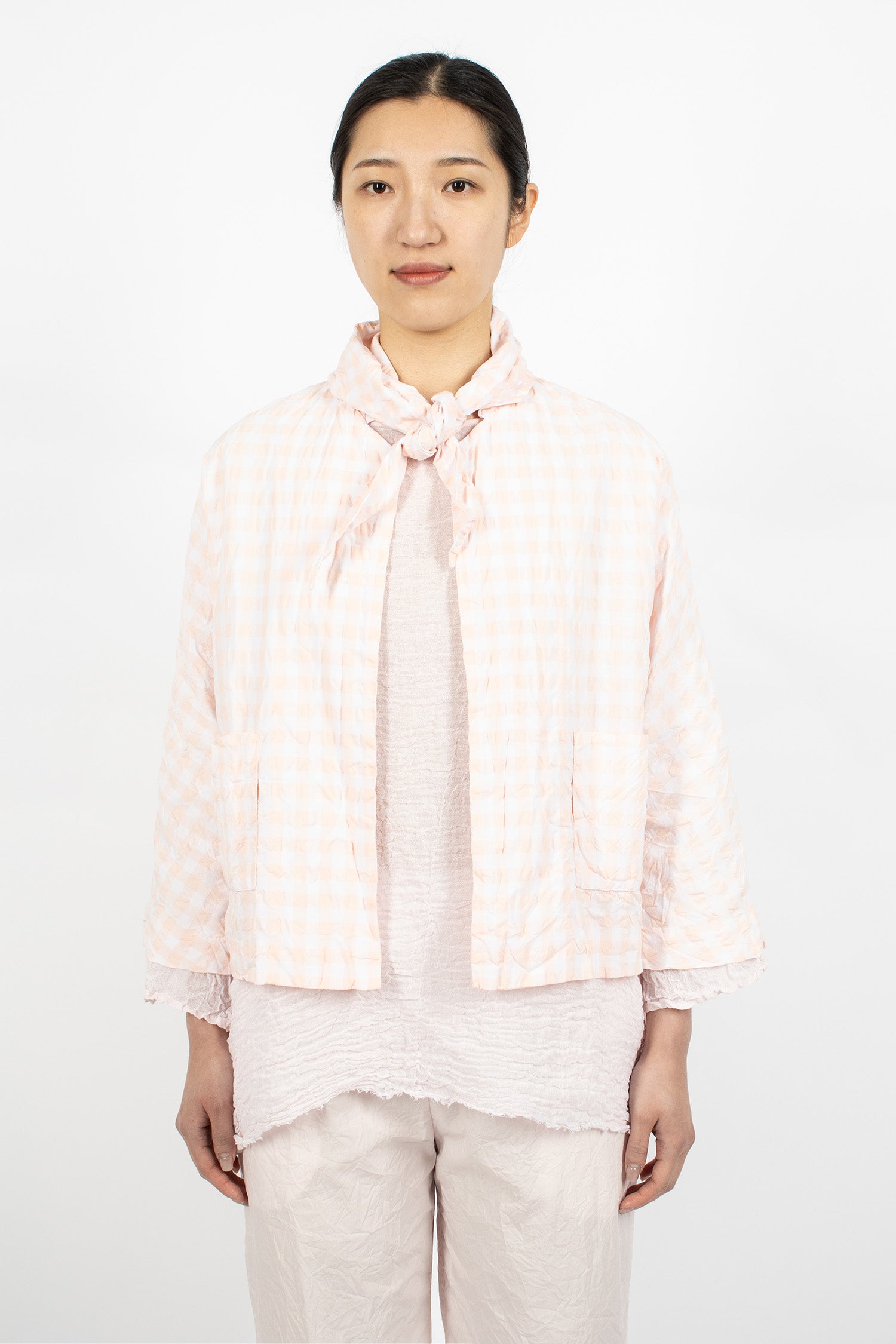 Peony Jacket White/Pale Pink Check