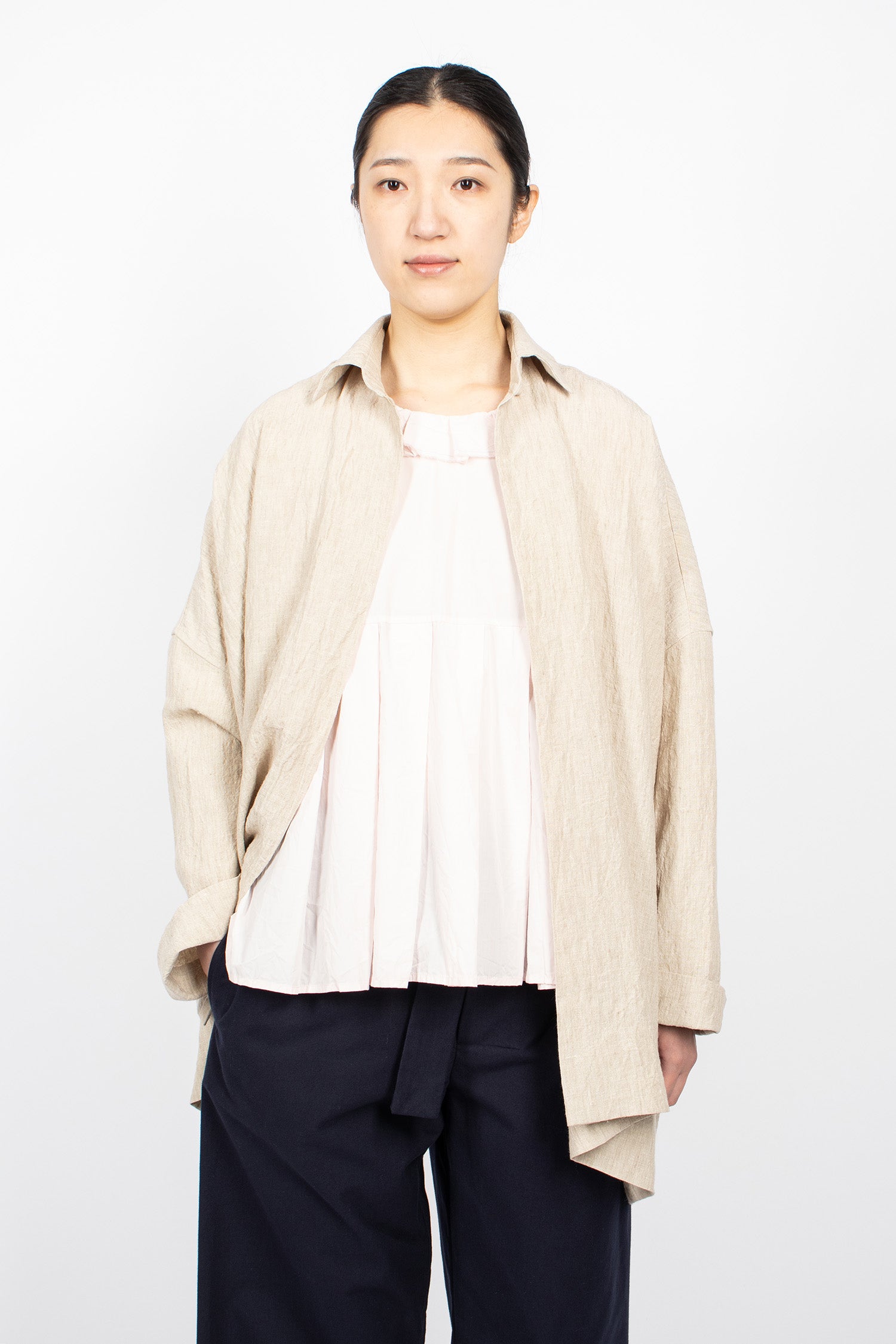 Oversized Linen Jacket Natural