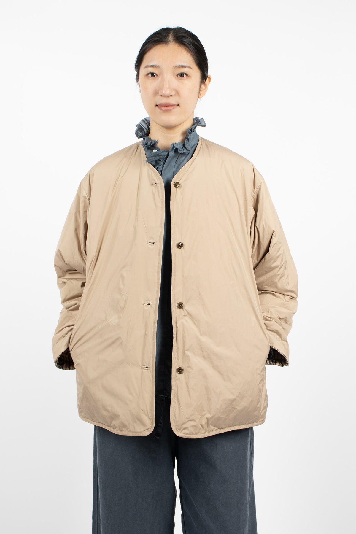 Reversible Padded Utility Jacket Brown