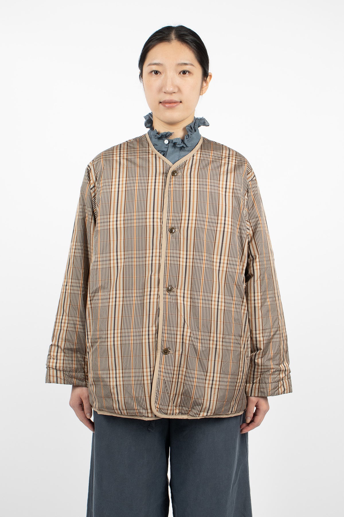 Reversible Padded Utility Jacket Brown