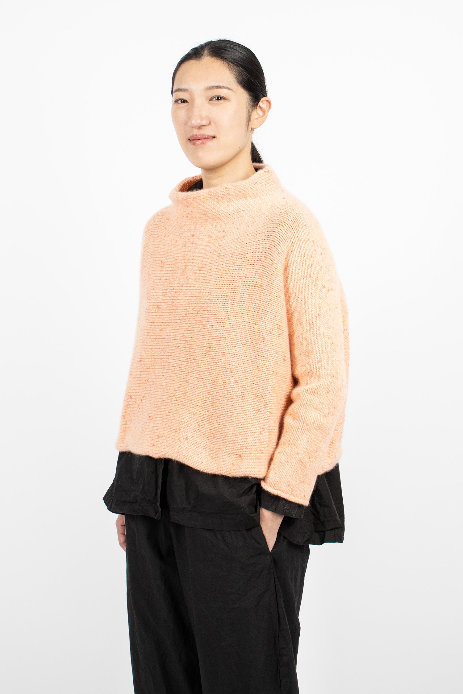 Hazel Cashmere Jumper Pink Donegal