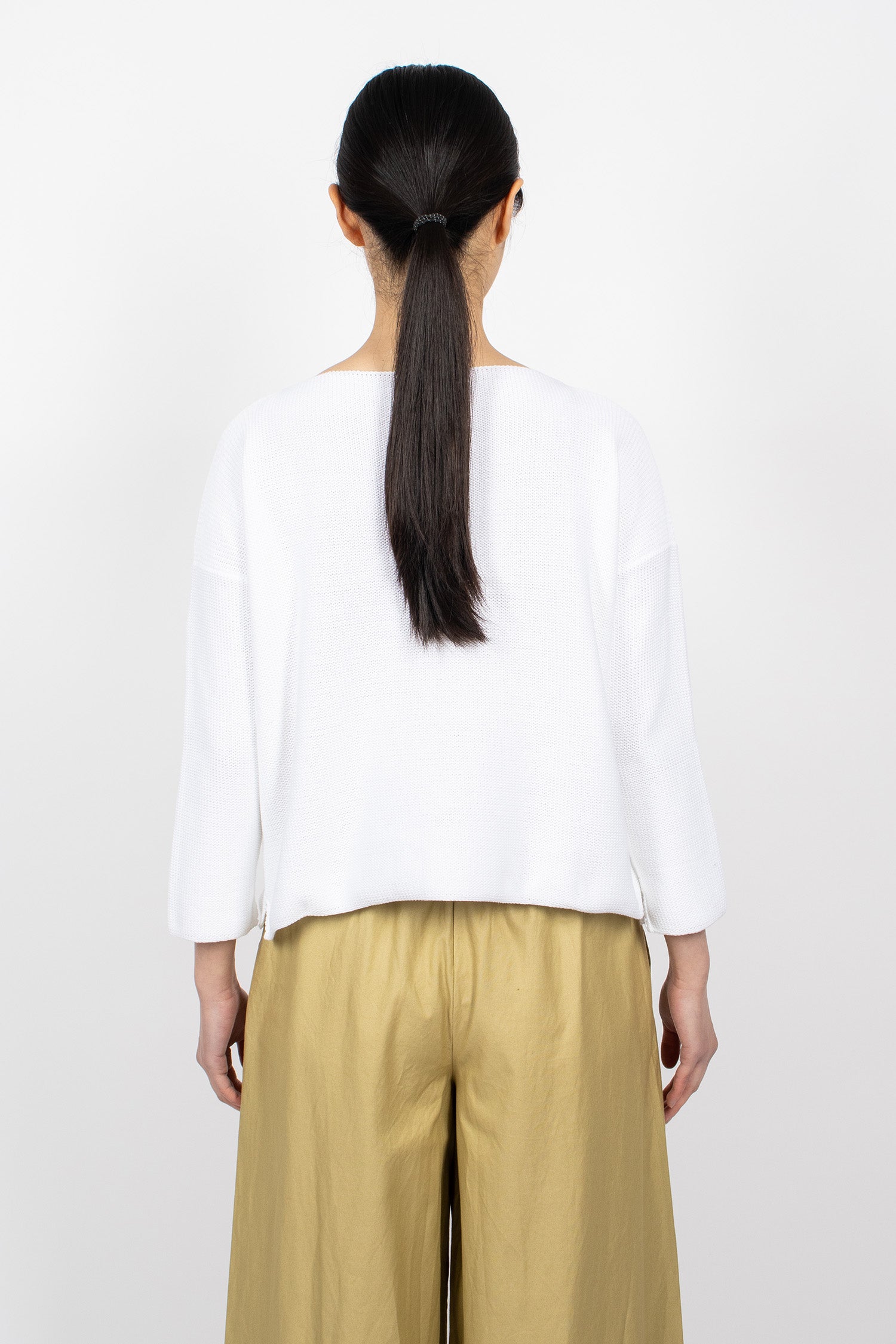 Knit Boatneck Sweater 5 White