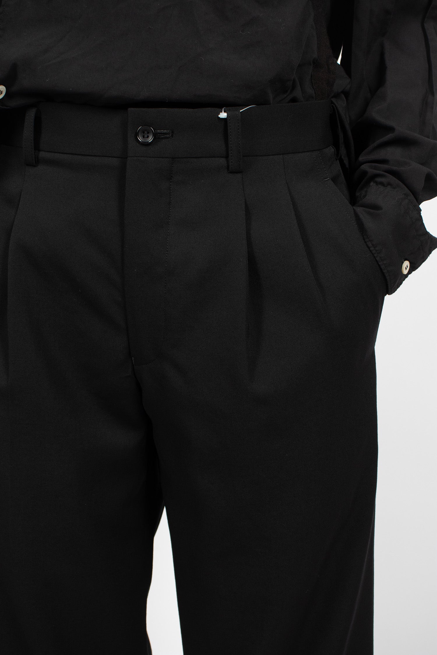 Panel Wool Twill Pants Black/Black