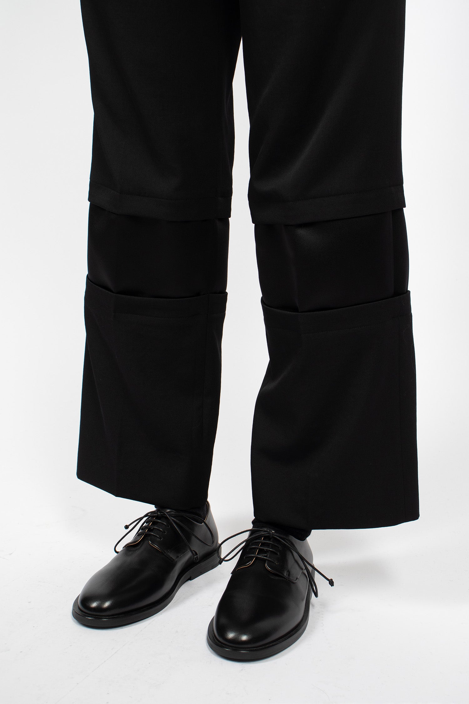 Panel Wool Twill Pants Black/Black