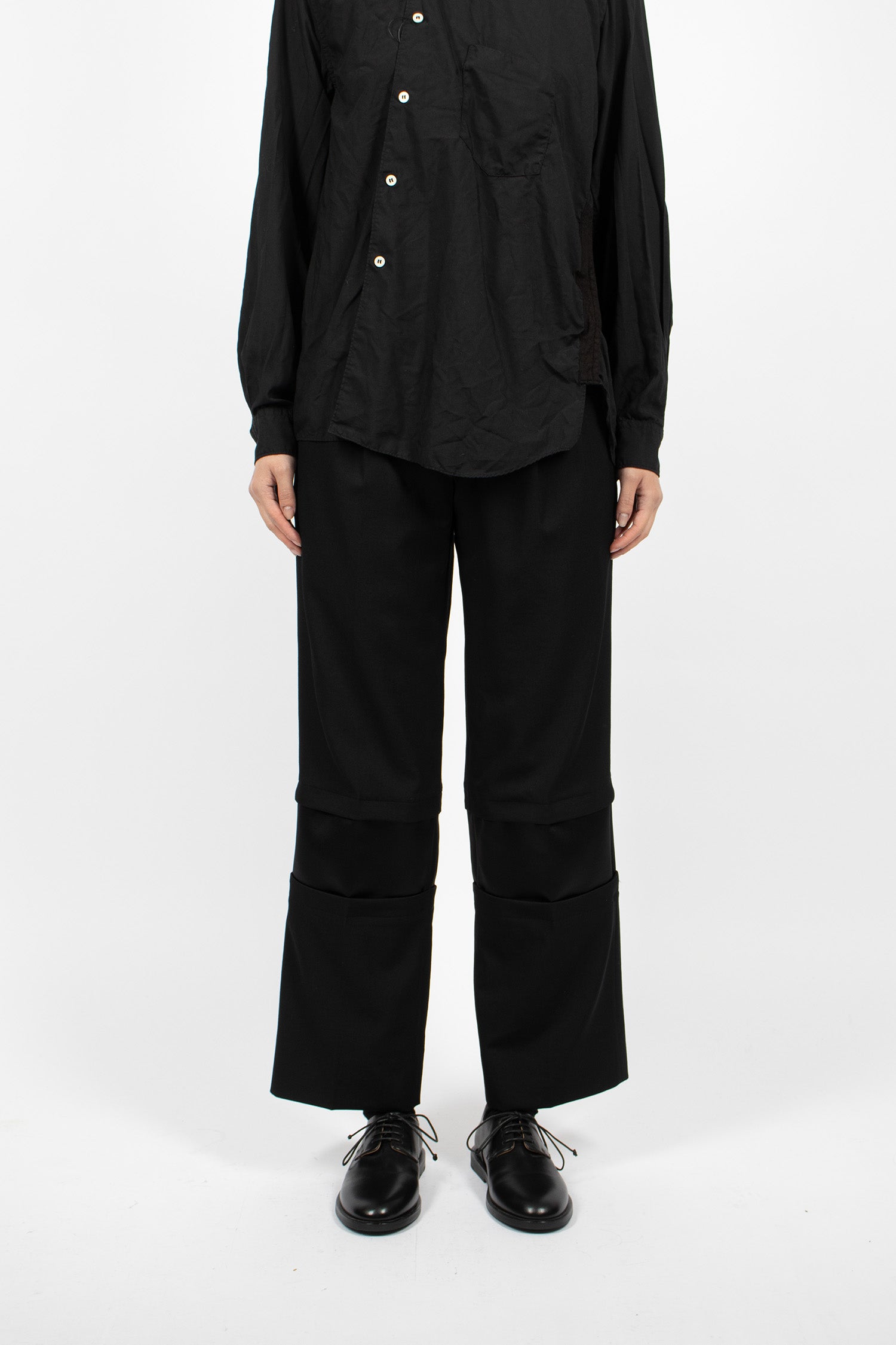 Panel Wool Twill Pants Black/Black