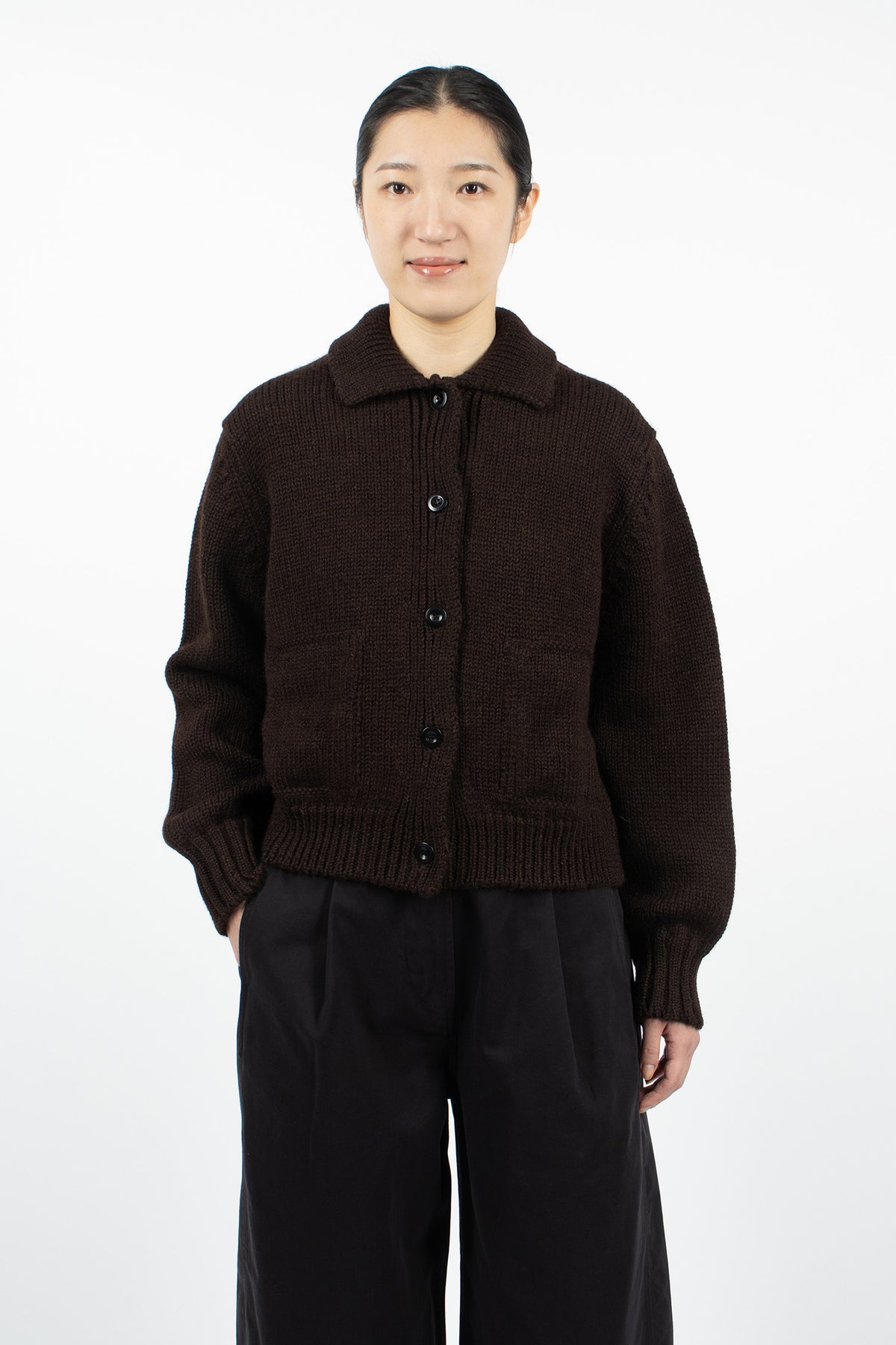 Bomber Cardigan Dark Brown