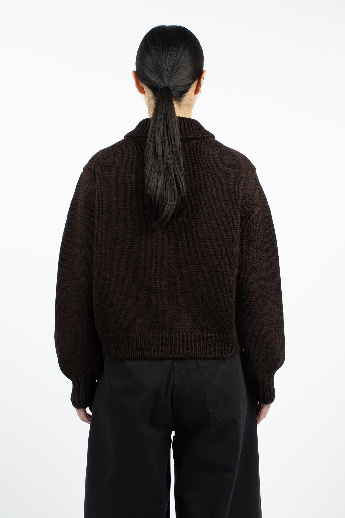 Bomber Cardigan Dark Brown