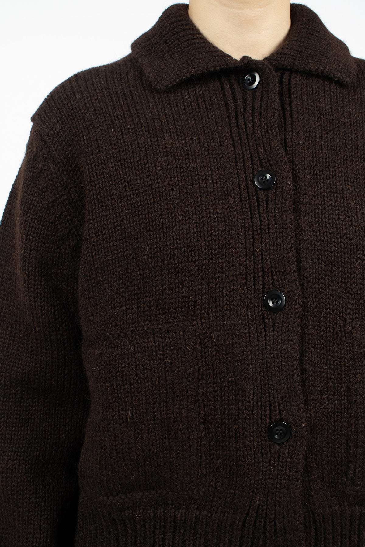 Bomber Cardigan Dark Brown