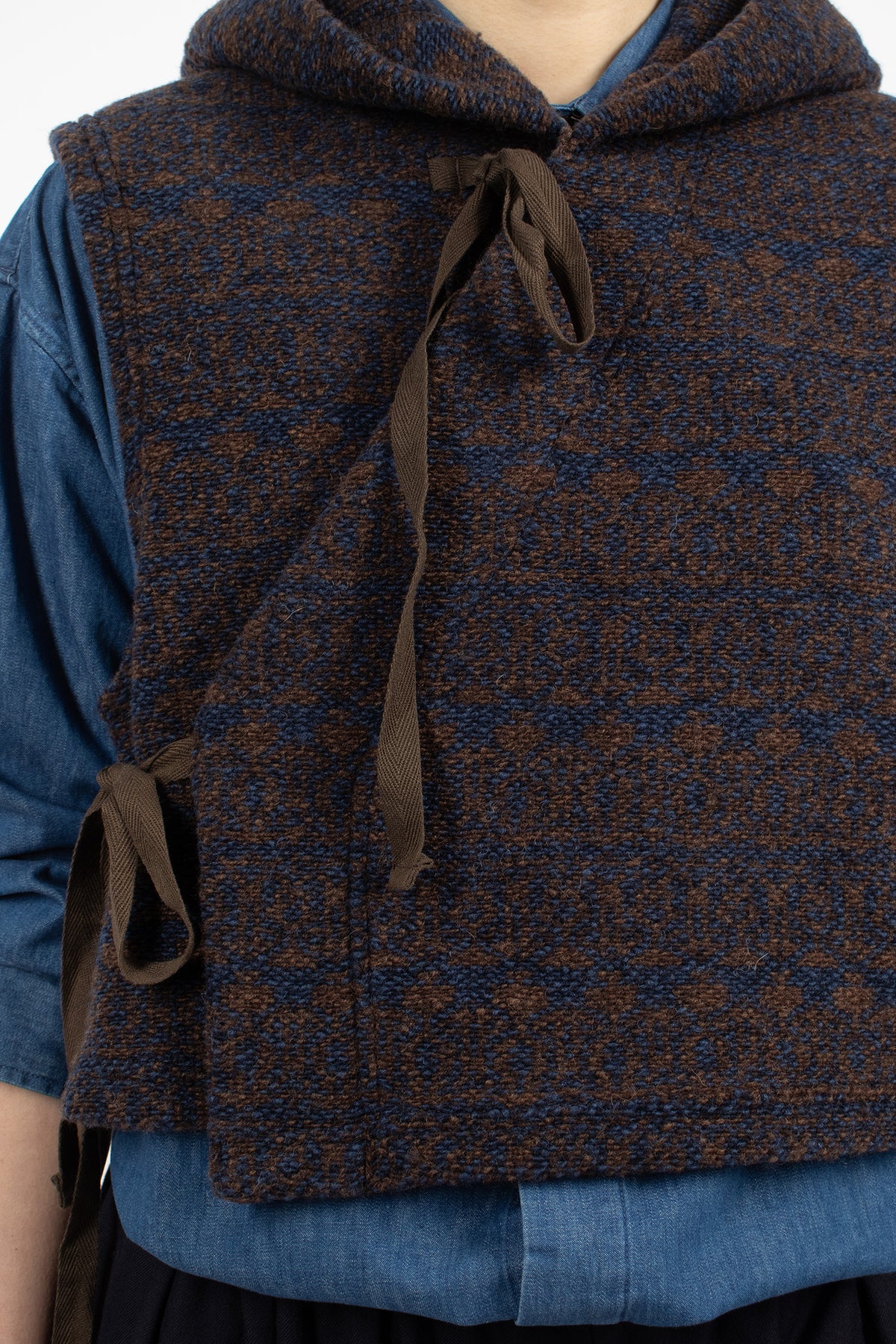 Knit Vest Brown/Navy