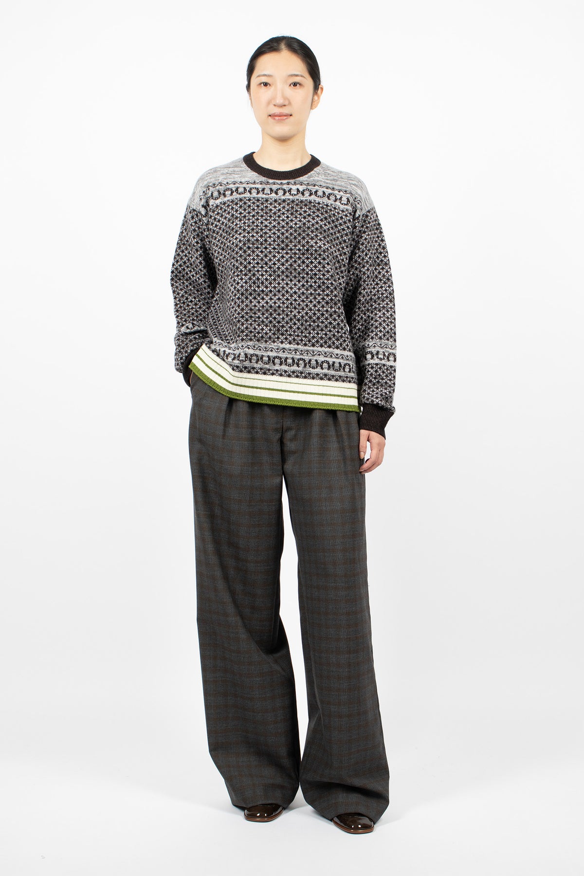 Jacquard Cashmere Sweater Ecru