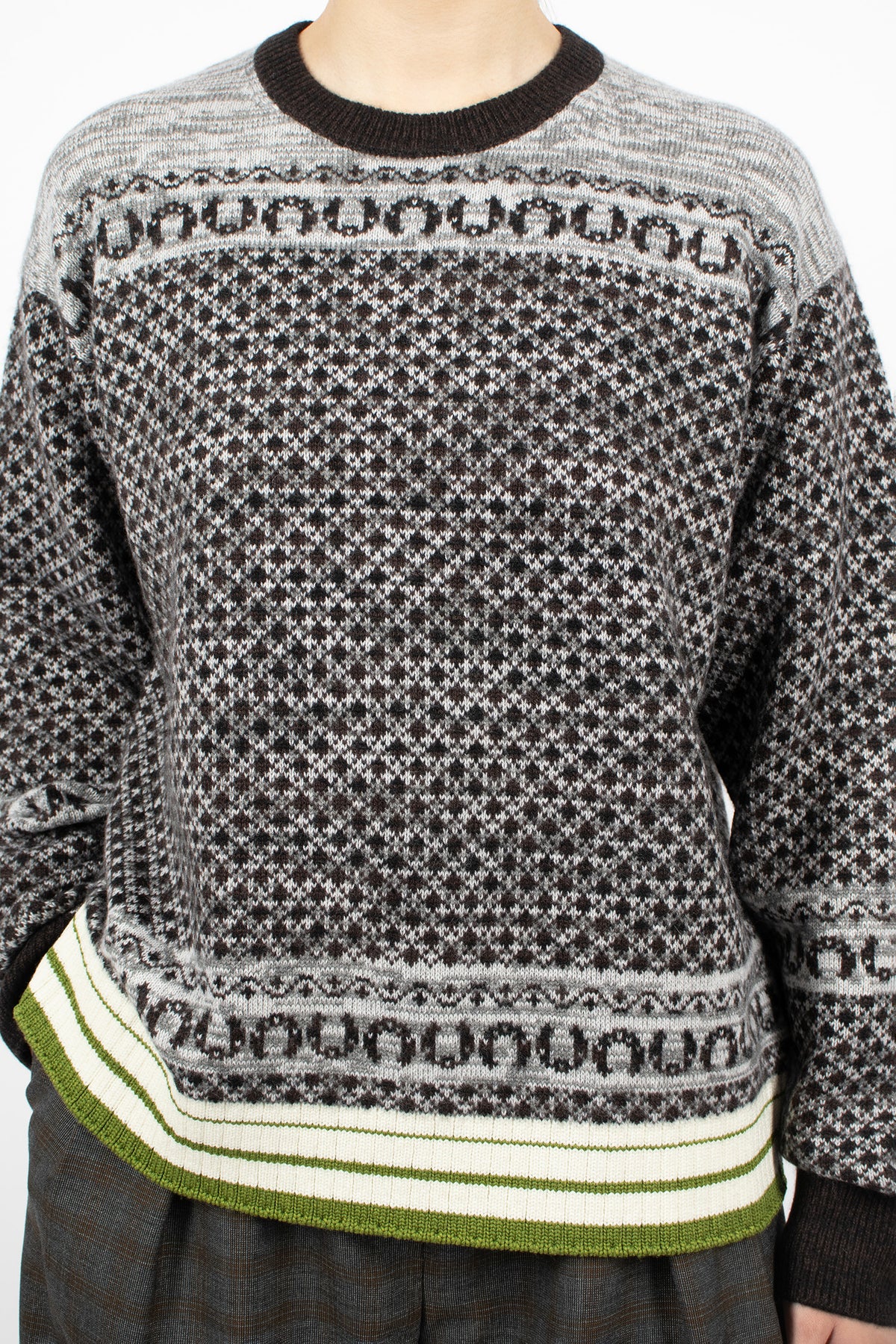 Jacquard Cashmere Sweater Ecru