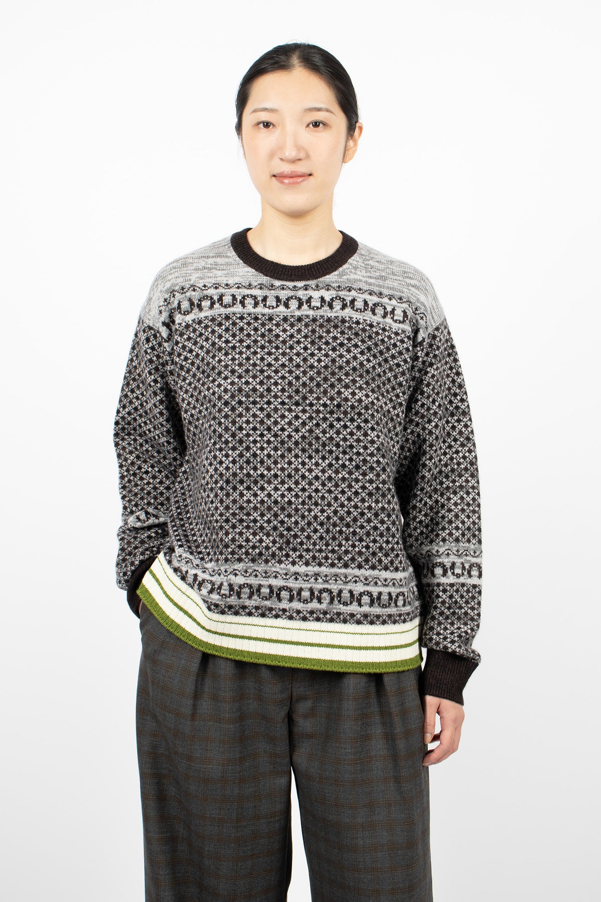 Jacquard Cashmere Sweater Ecru