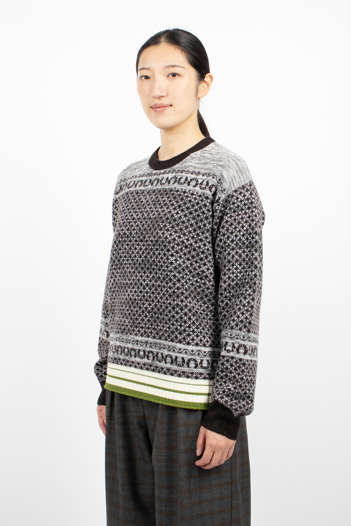 Jacquard Cashmere Sweater Ecru