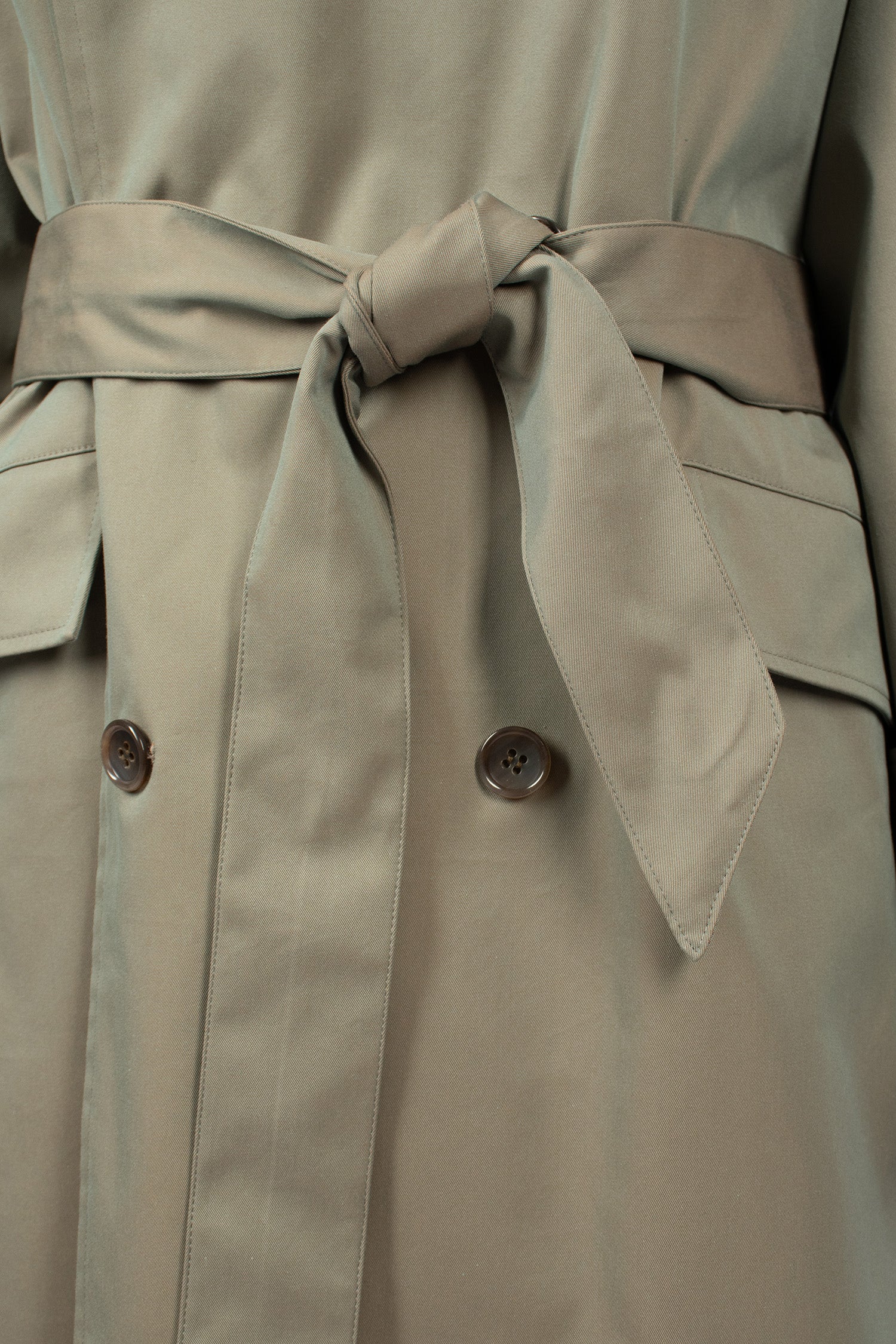 Raglan Sleeve Trench Maxi Coat Olive