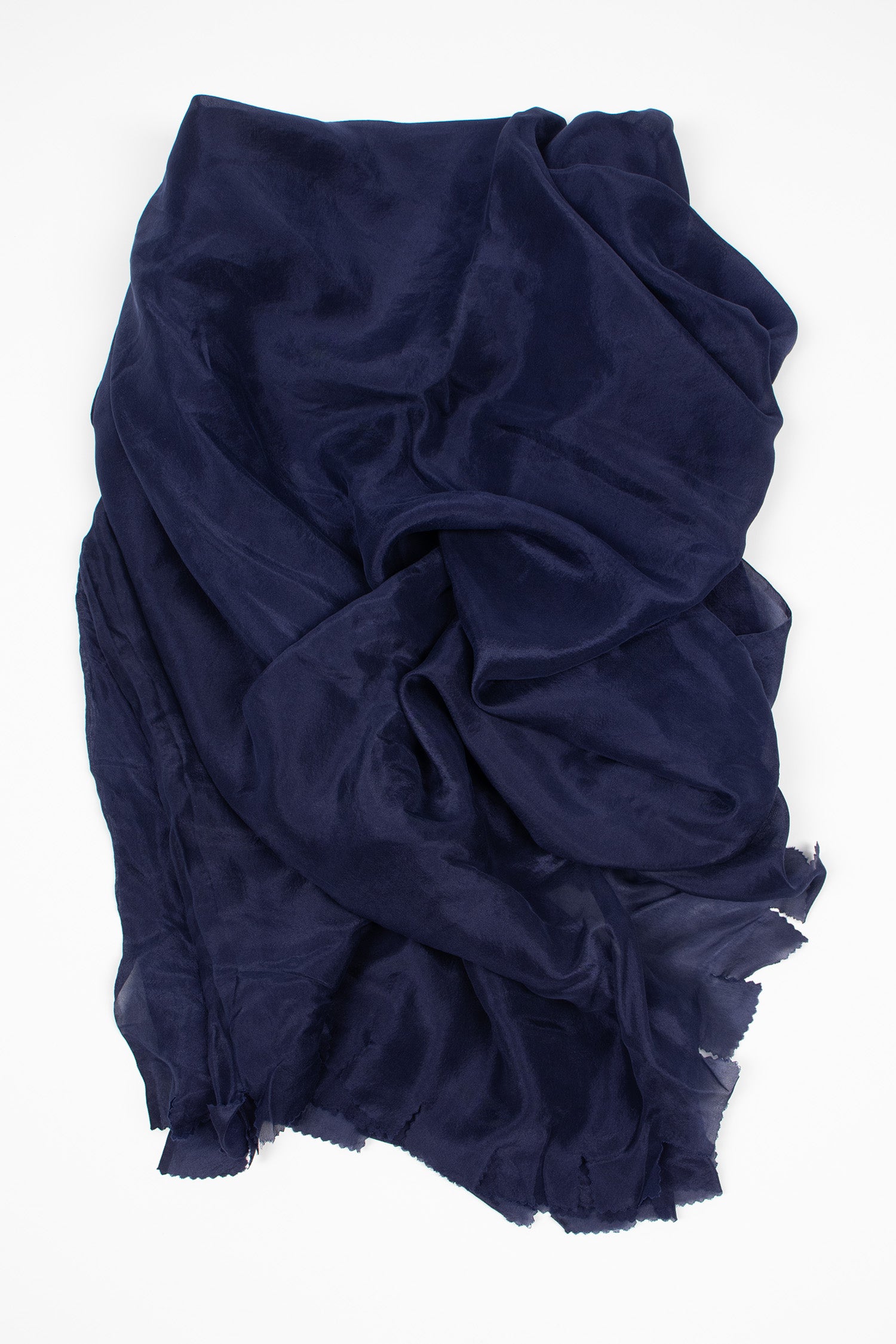 Silk Habotai Light Scarf Navy