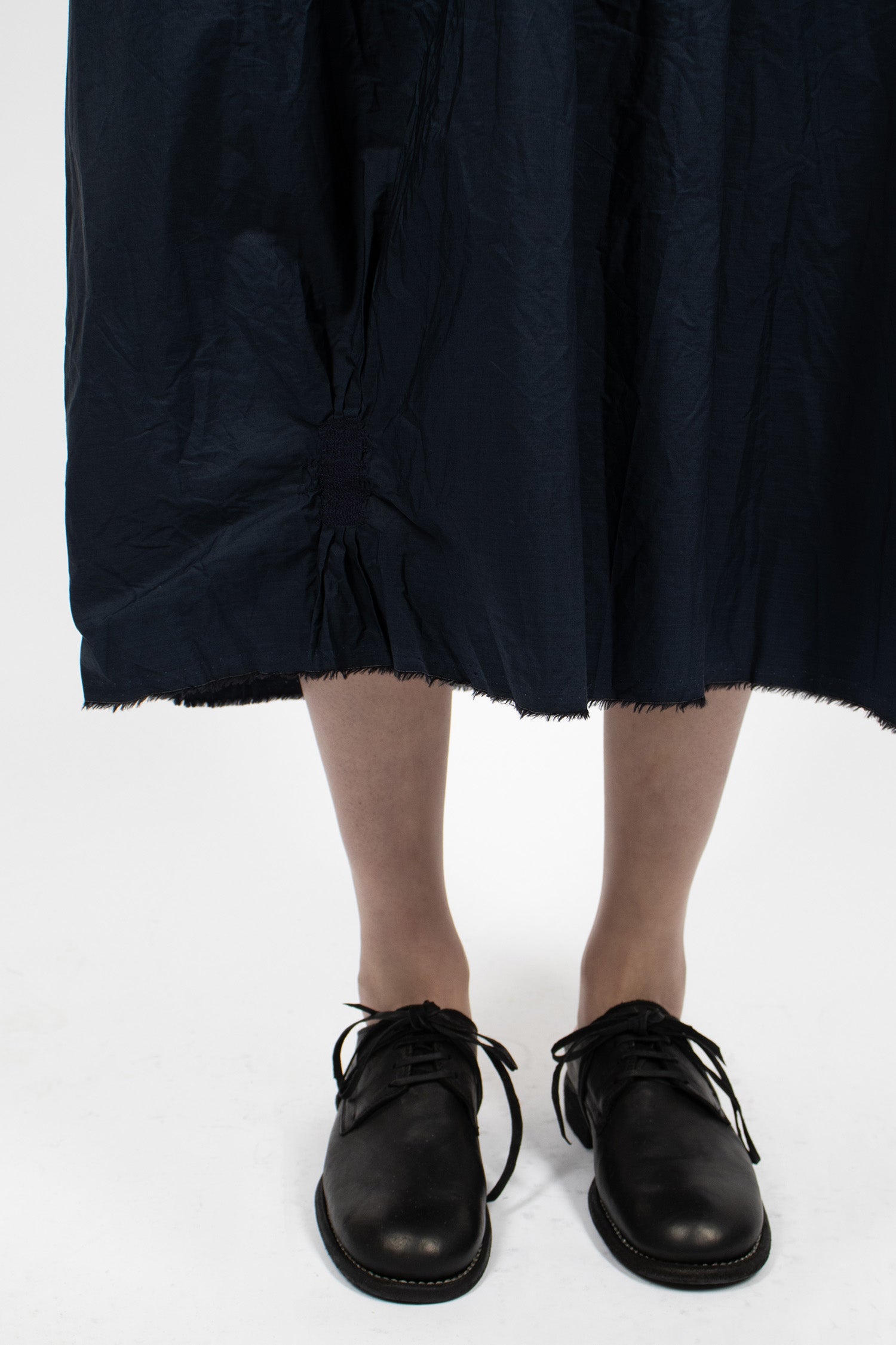 Zigzag Stitched Dress Navy Blue