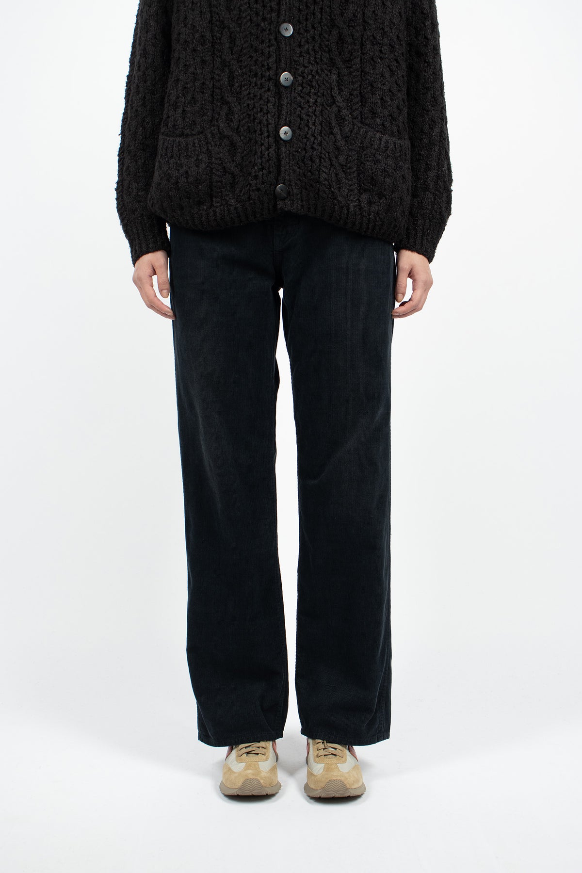 Fluxus Boot Cut Cord Trousers Black