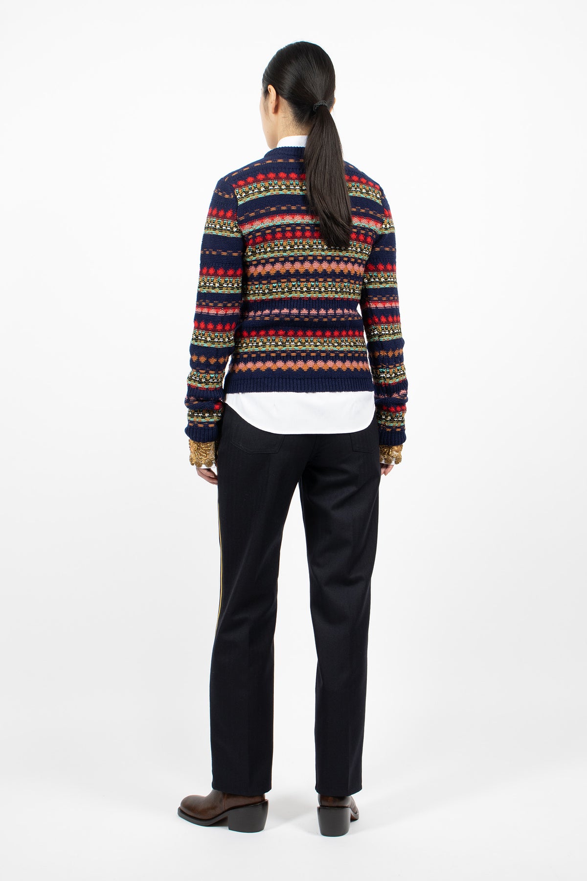 Slim Leg Wool Pants Navy