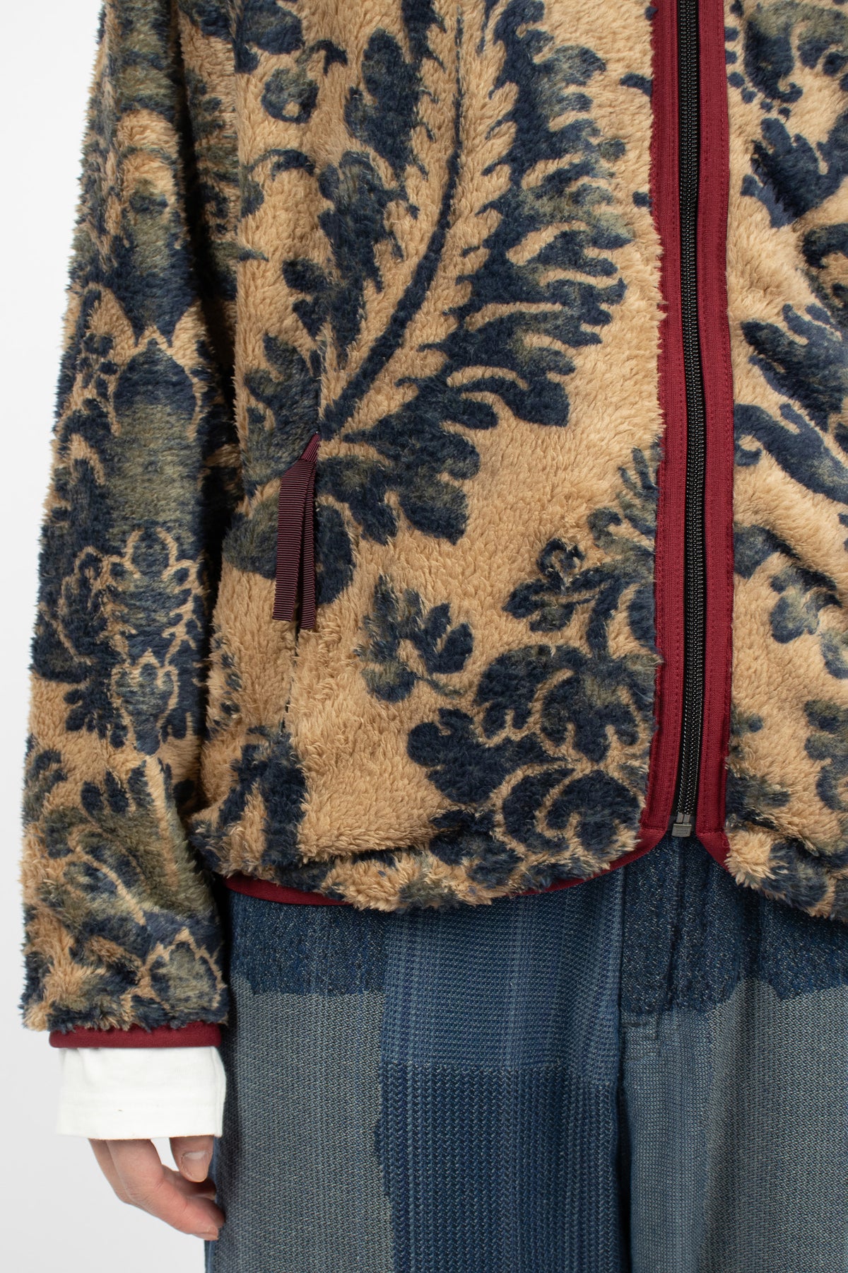 Damask Fleece Zip Blouson Beige/Virgin Mary