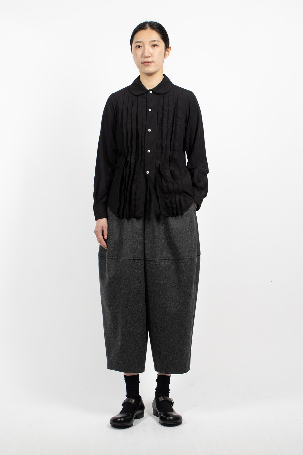 Curve Seam Tapered Pants Medium Grey