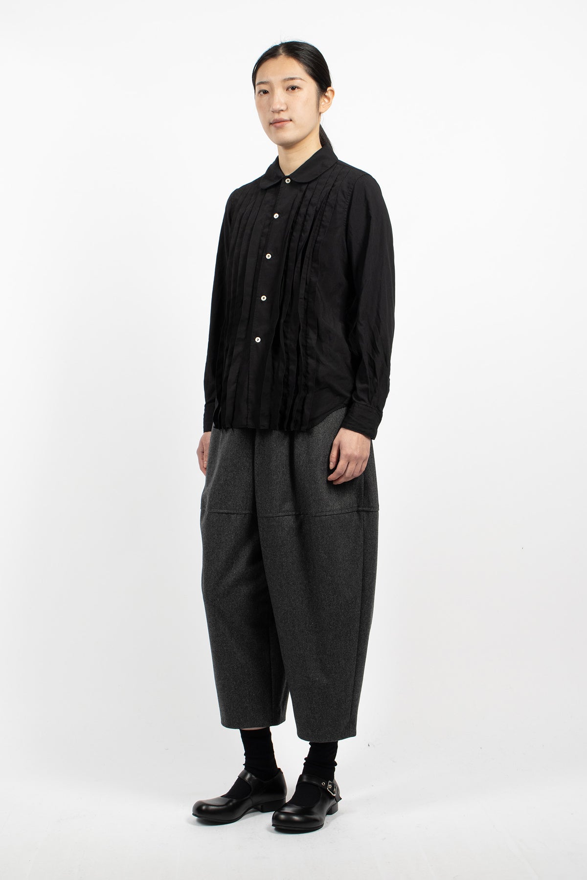 Curve Seam Tapered Pants Medium Grey