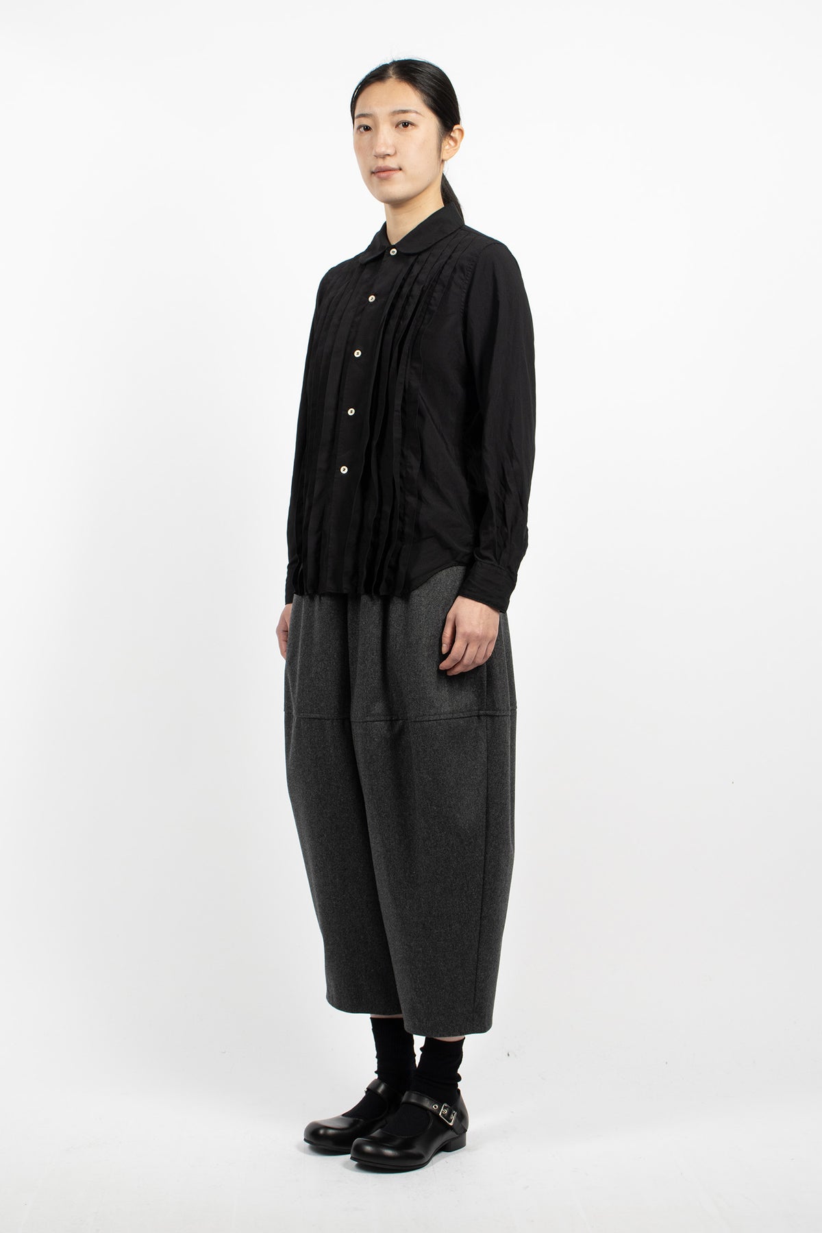 Curve Seam Tapered Pants Medium Grey