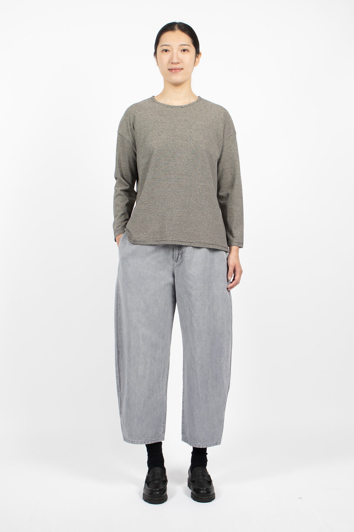 Tie-Dye Wide Dart Pants Grey Blue