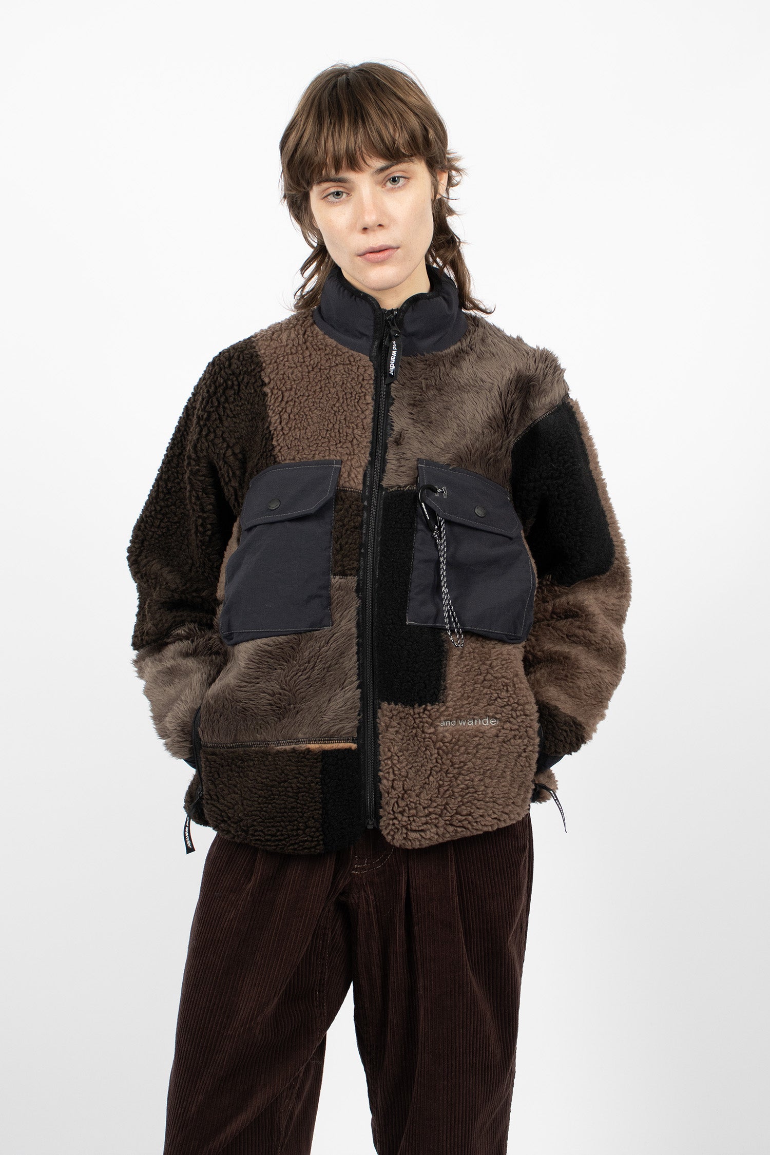 Mix Boa Jacket Brown