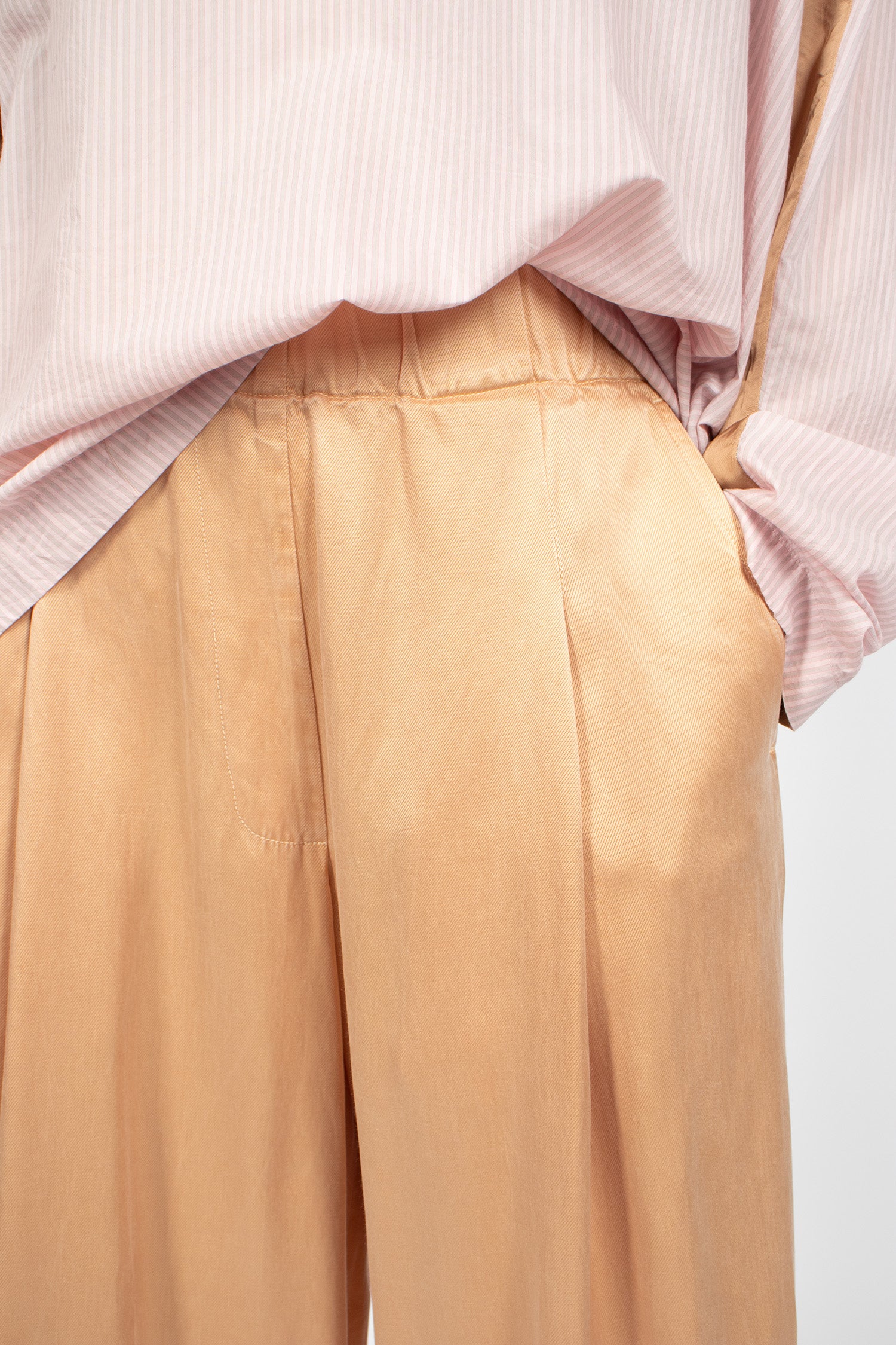 Elasticated Twill Pants Peach