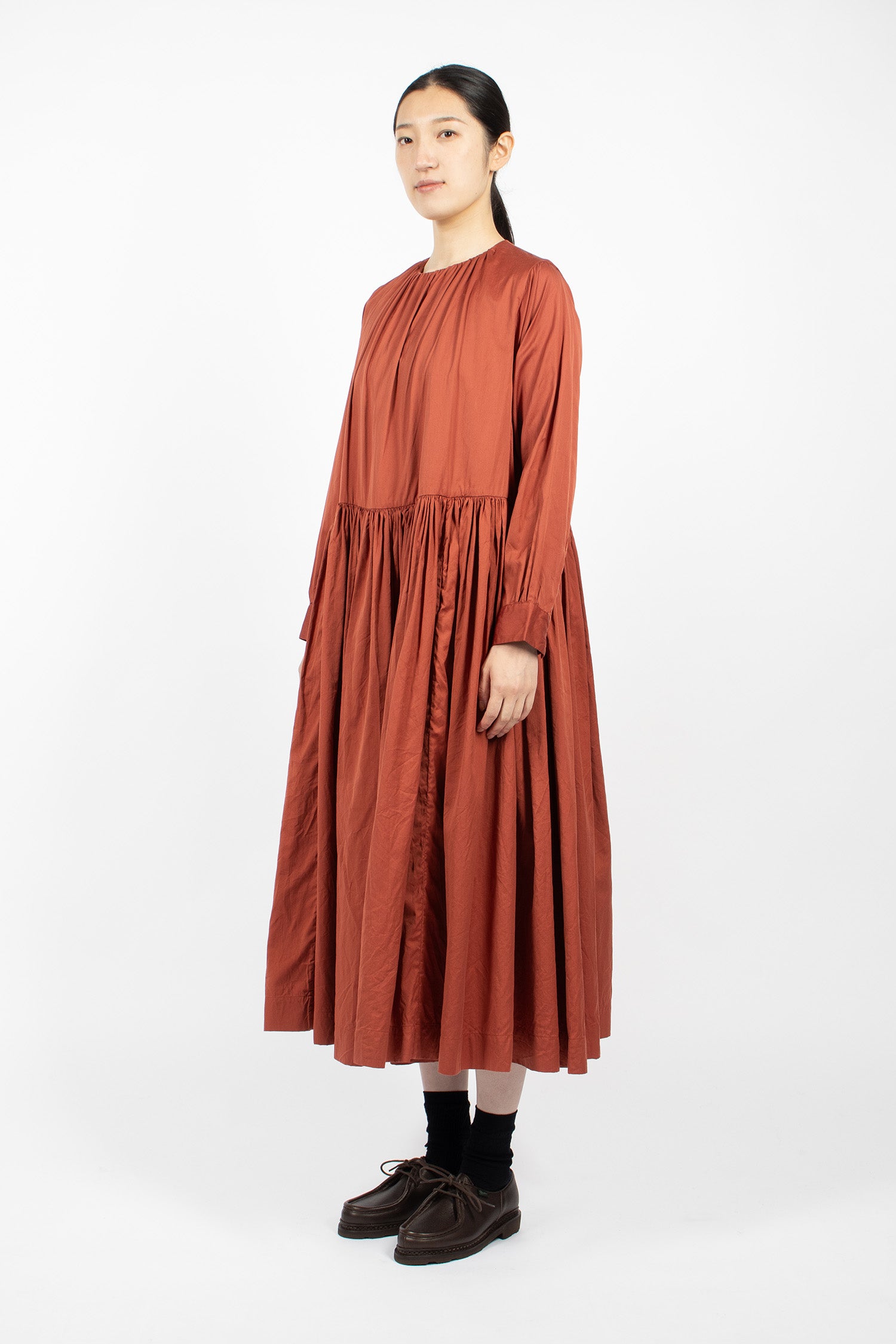 Pomme Ruchee Dress Brick