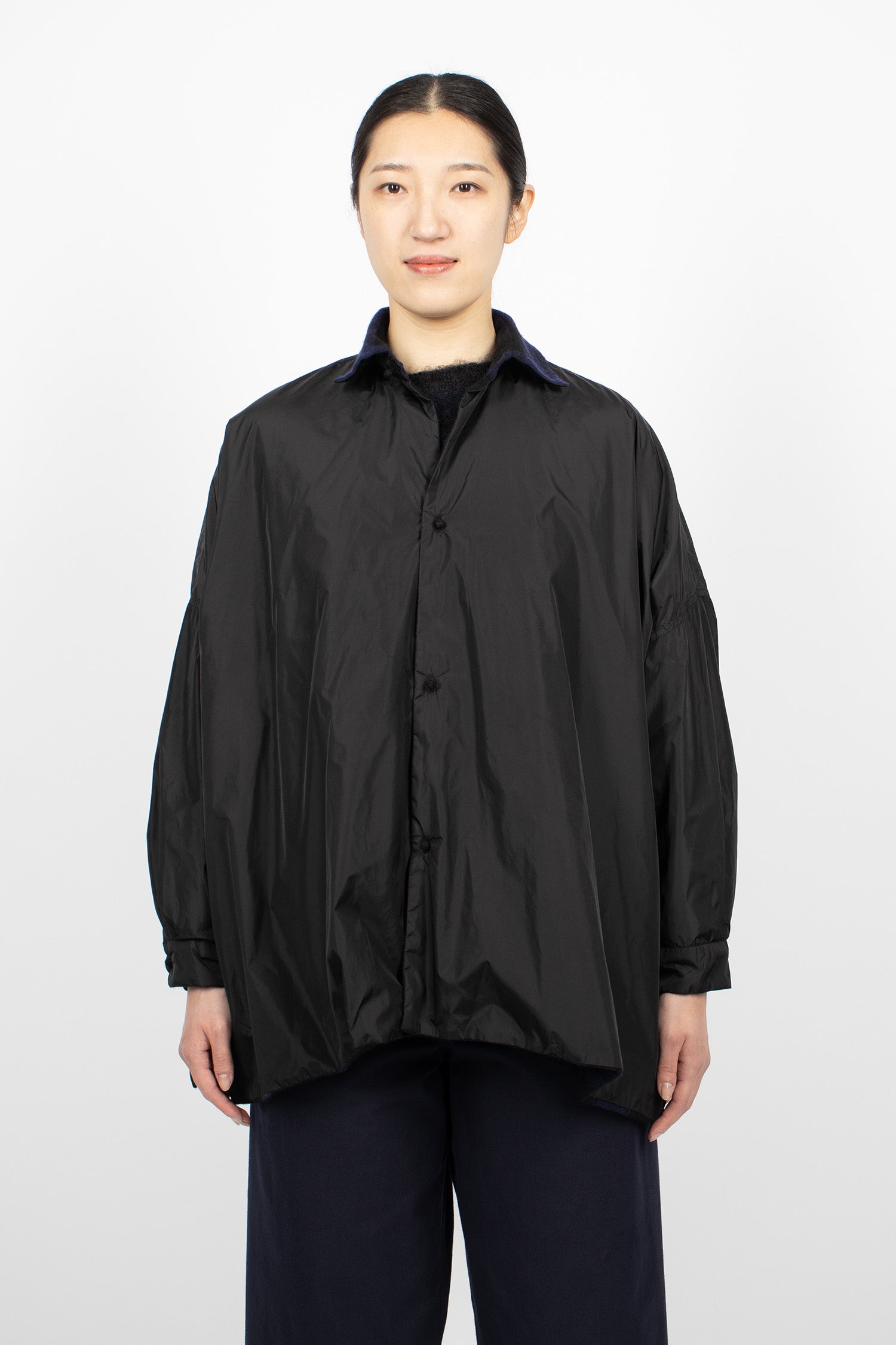 Reversible Cashmere Shirt Black/Stardust Blue