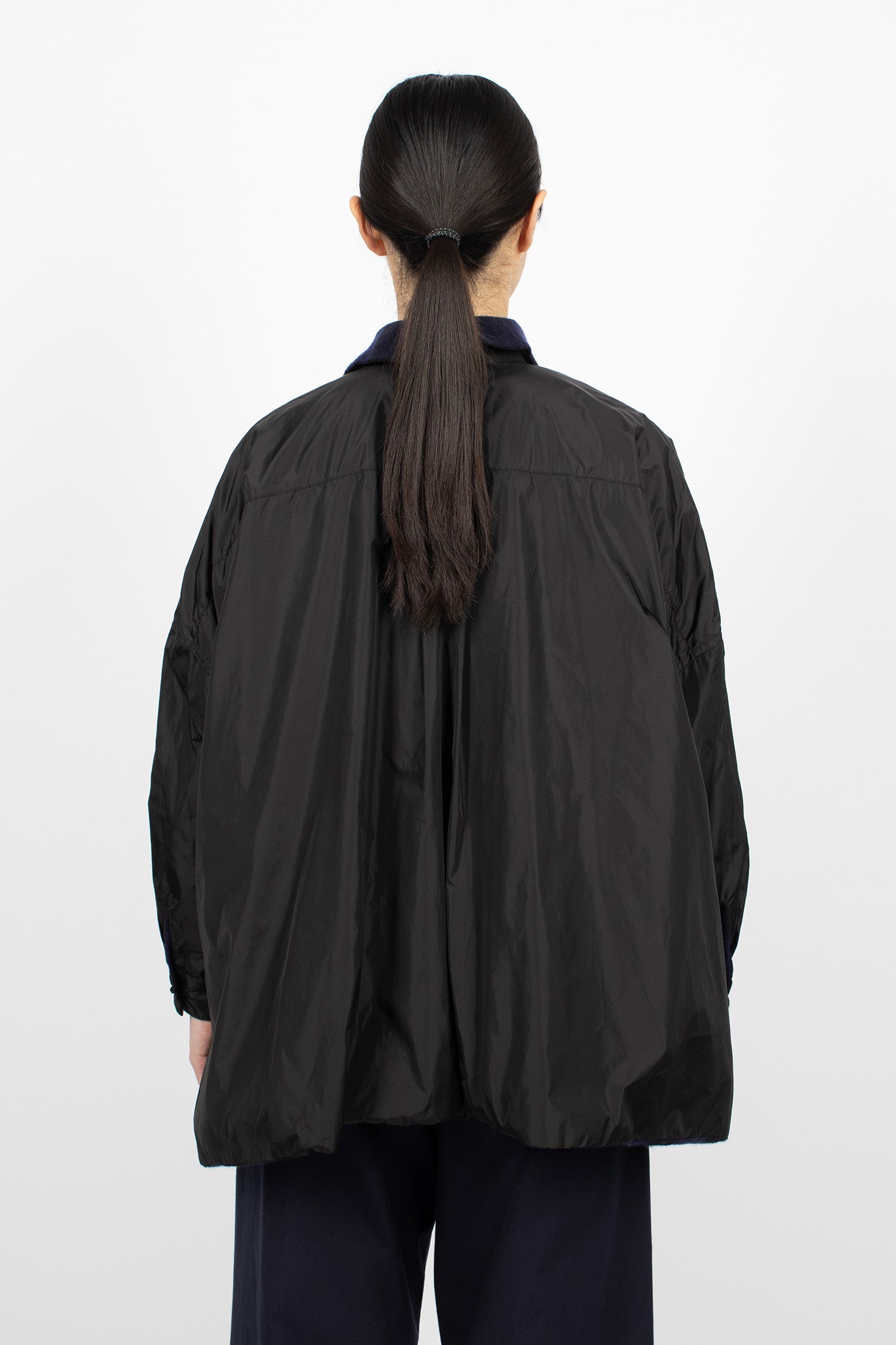 Reversible Cashmere Shirt Black/Stardust Blue