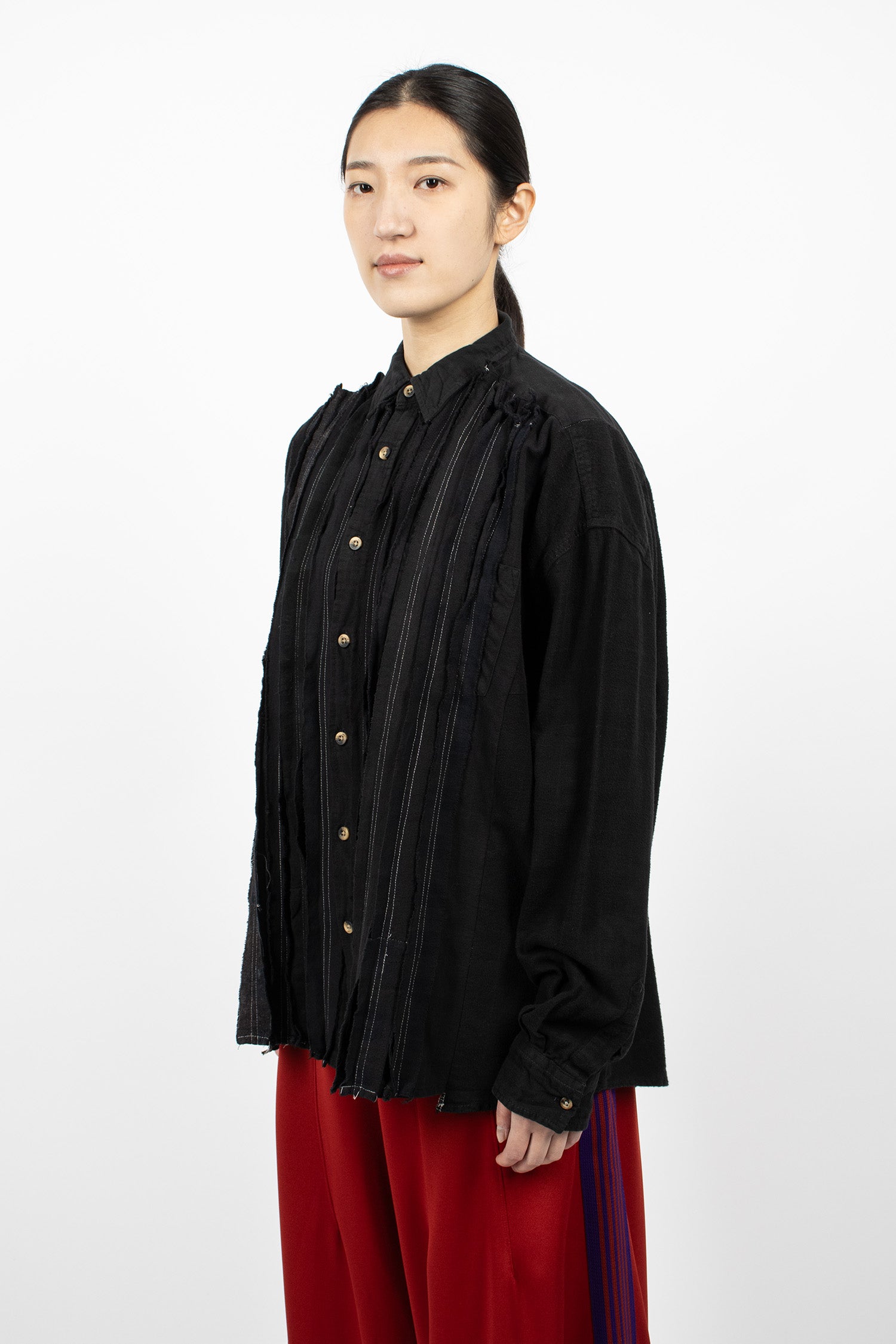 Rebuild Ribbon Flannel Shirt Black