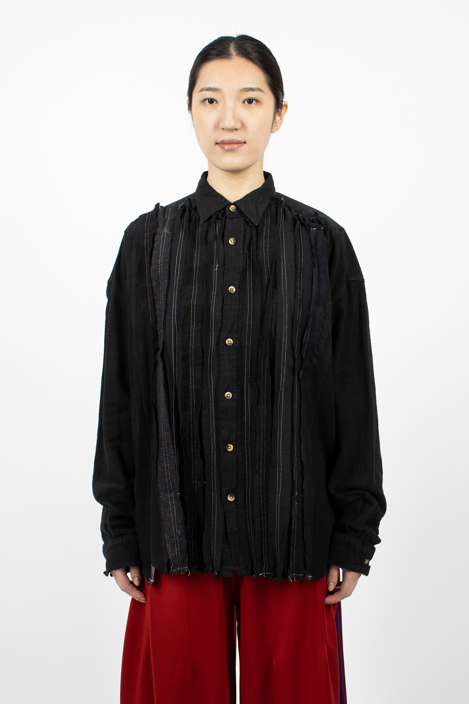 Rebuild Ribbon Flannel Shirt Black