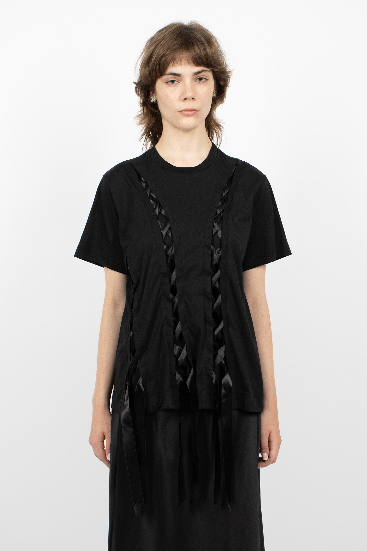 Unravelling Ribbon T-Shirt Black