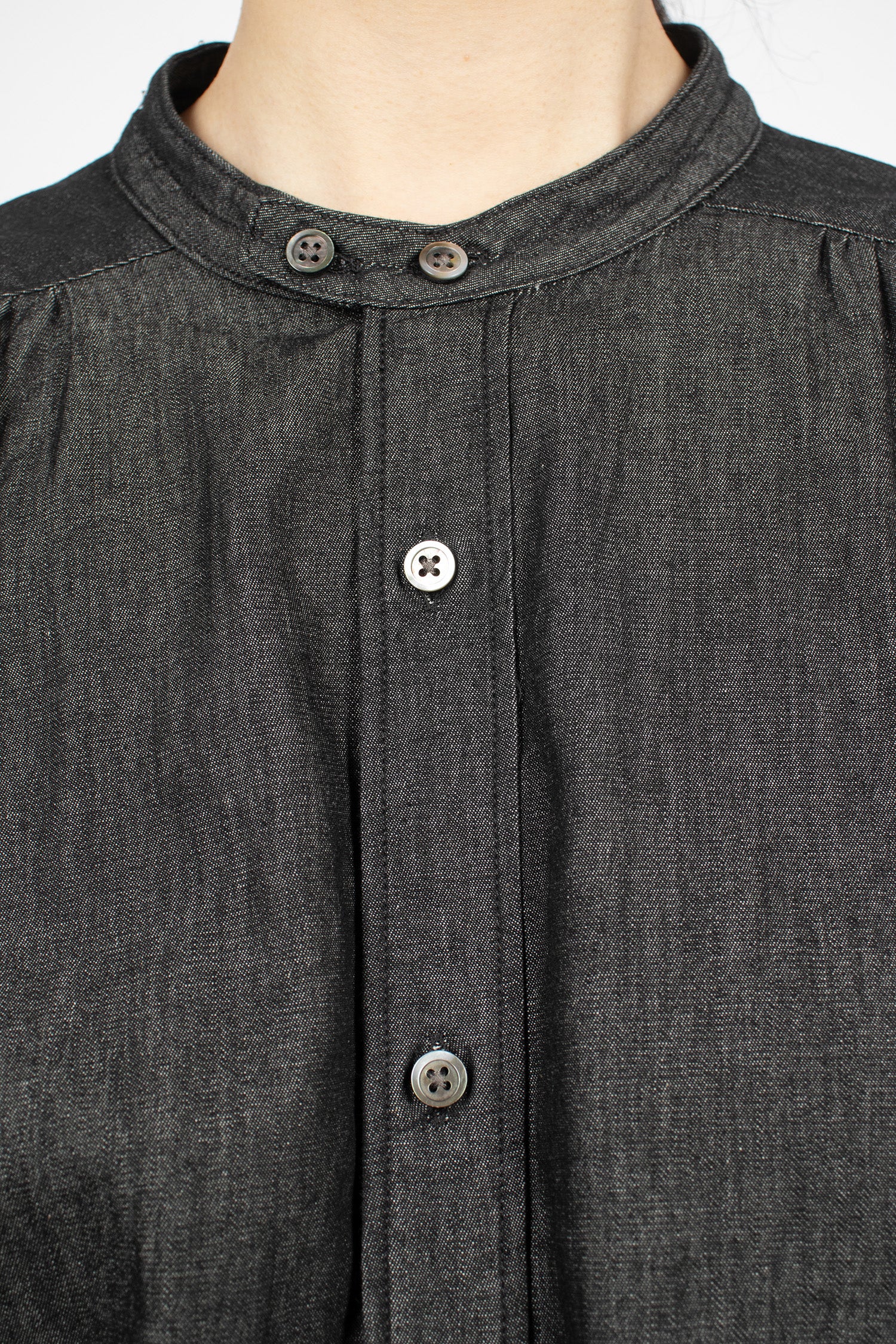 Banded Painter Dress Black Denim