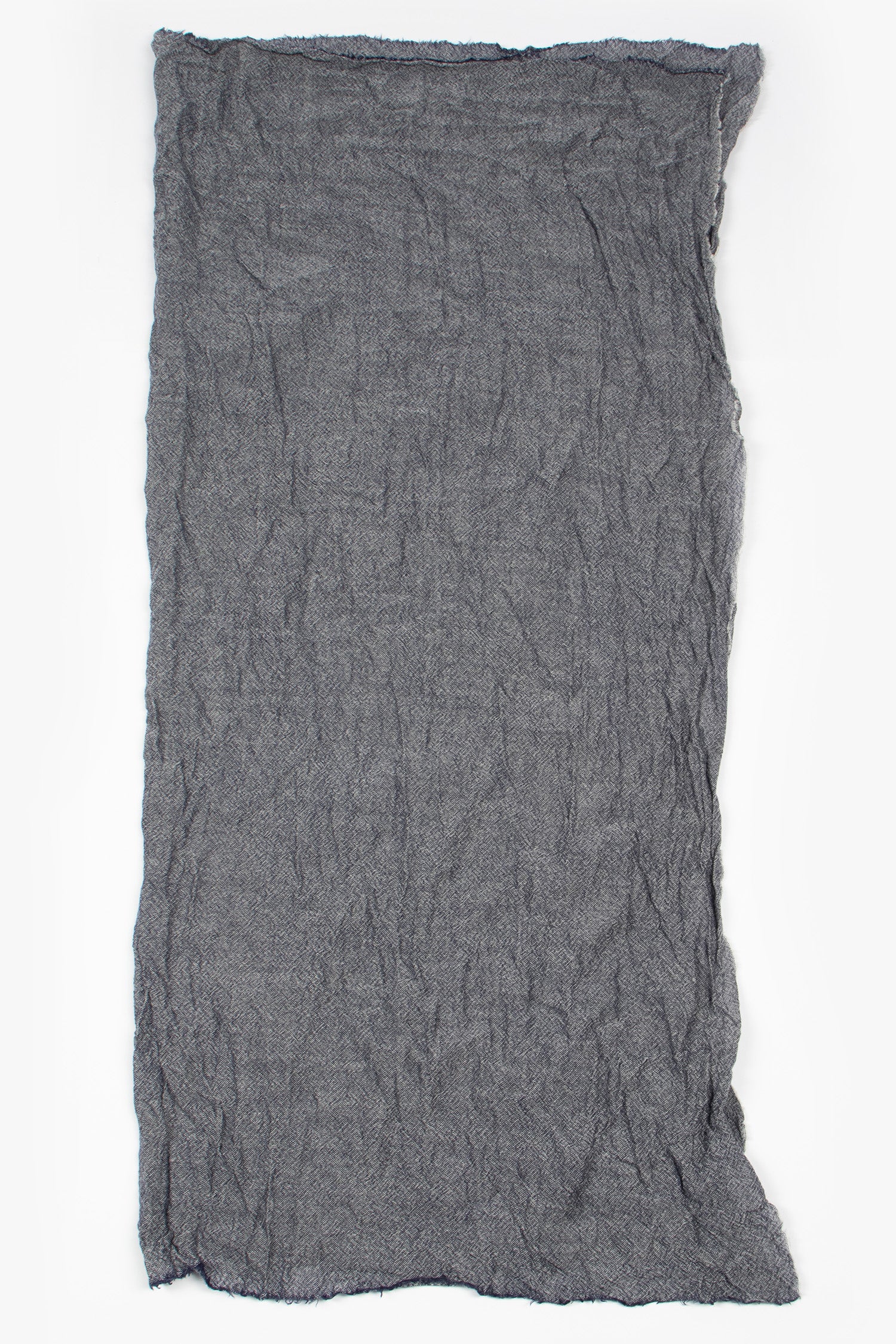 Washed Wool Shawl Creamy Navy Blue