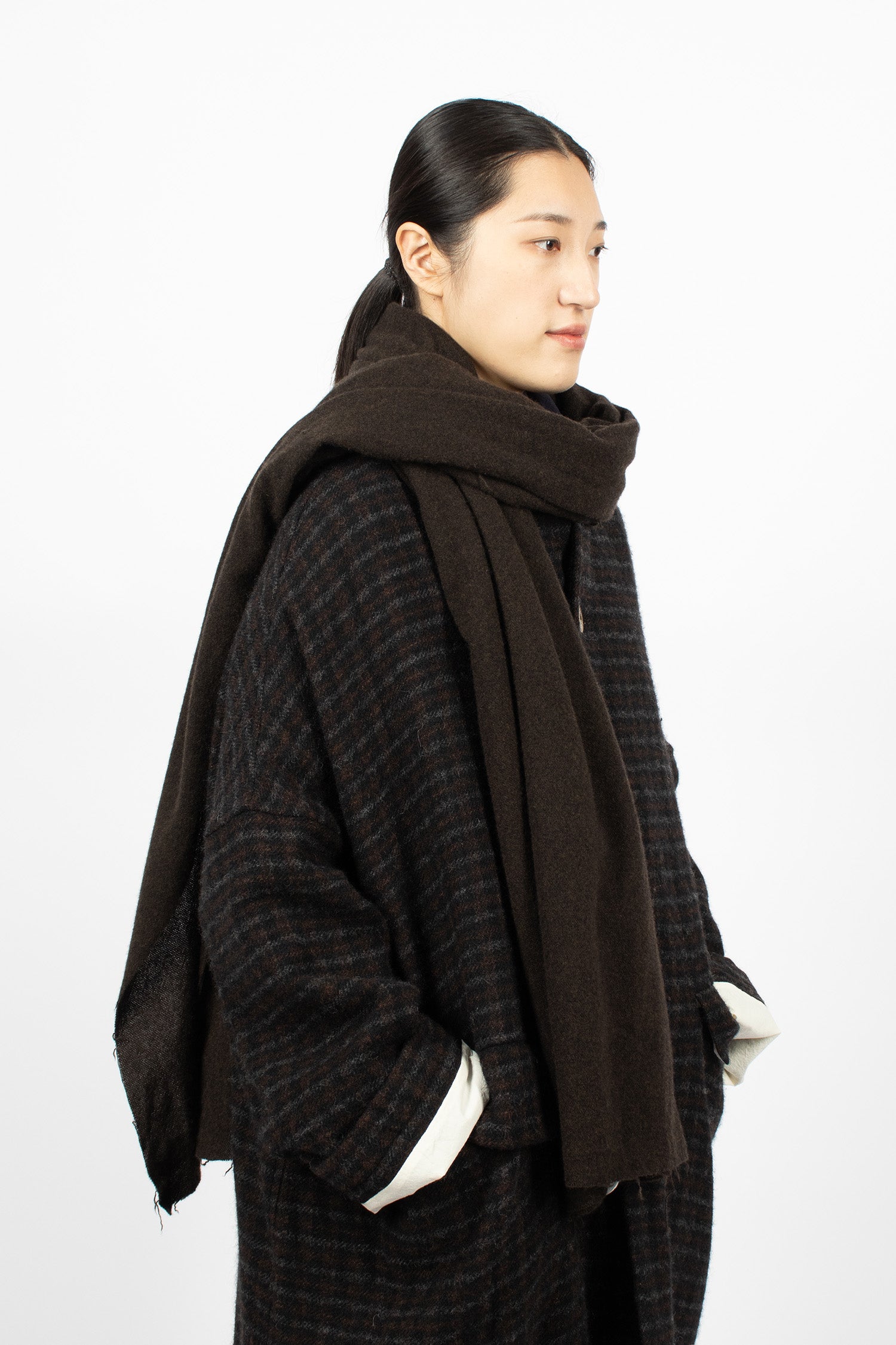 UP#94_31 Upcycled Soft Scarf Chocolate