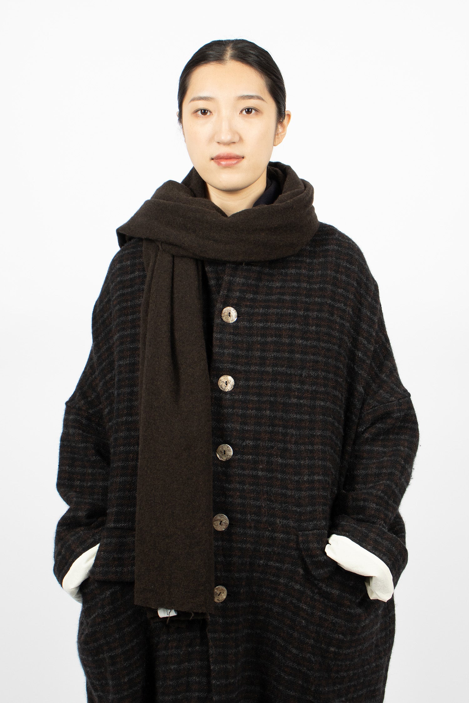 UP#94_31 Upcycled Soft Scarf Chocolate