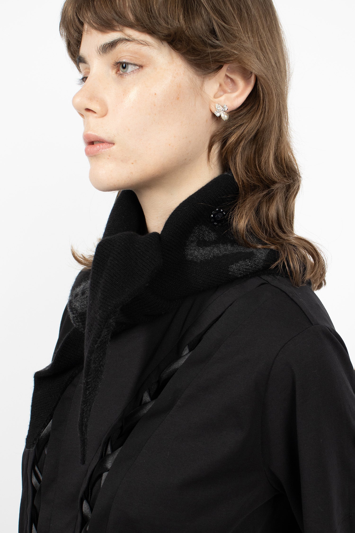 Graphic Logo Knit Neckerchief Black/Charcoal