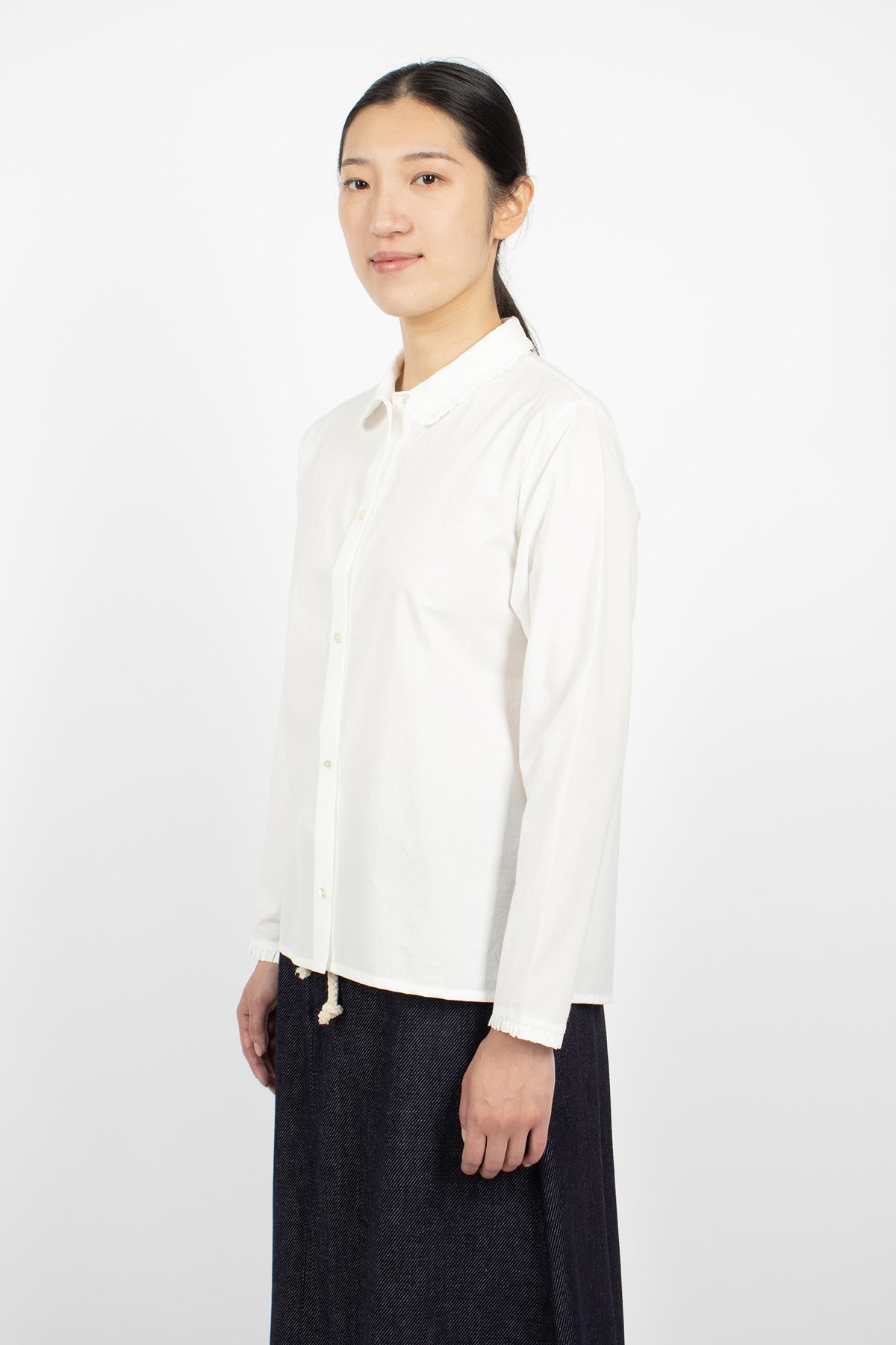 Ruffle Happy Shirt White