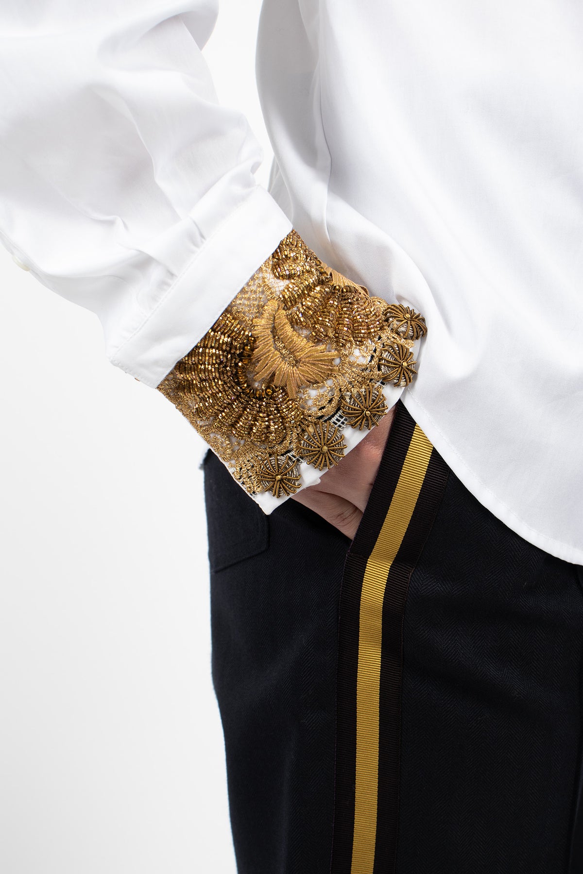 Embroidered Cotton Poplin Shirt White
