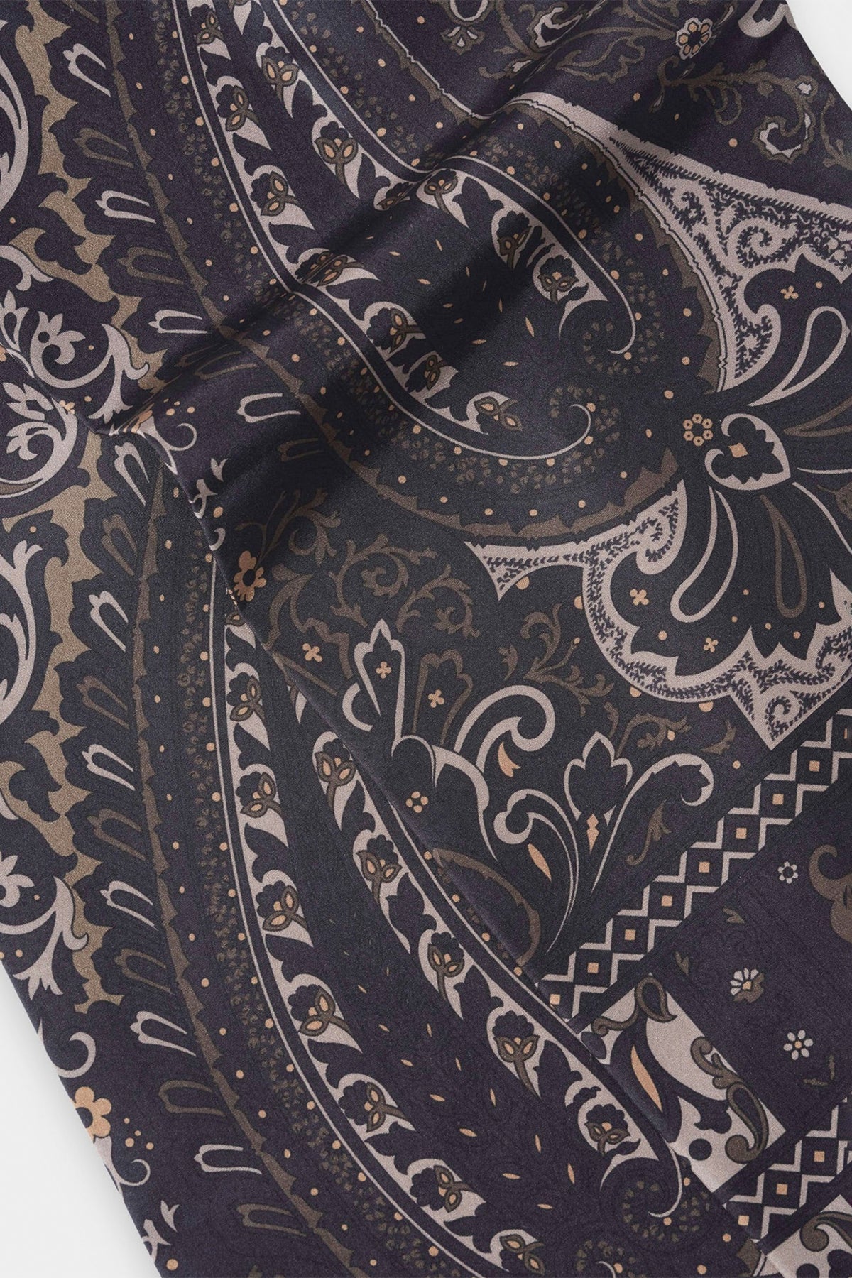 Paisley Silk Scarf Indigo/Turmeric