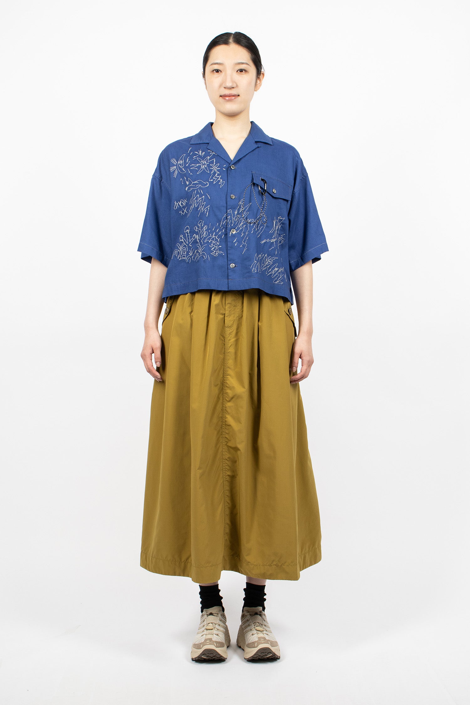 Reflective Embroidery Shirt Blue