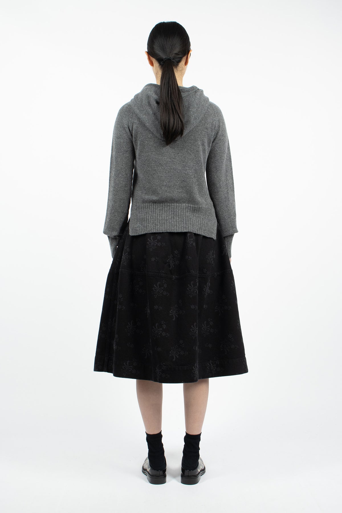 Embellished Utility Hip Bustle Skirt Black/Pearl/Clear