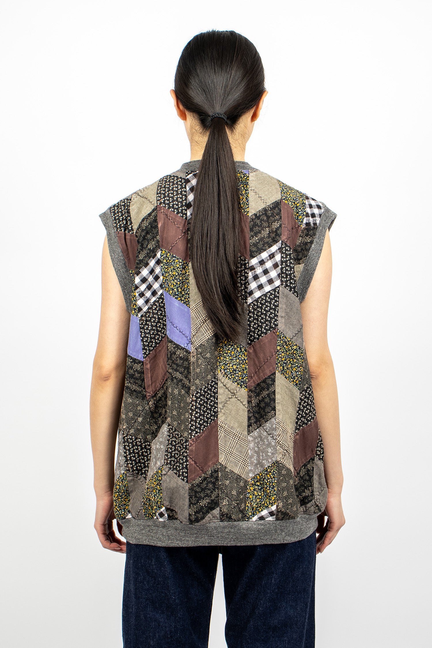Kountry Patchwork Big Vest Charcoal