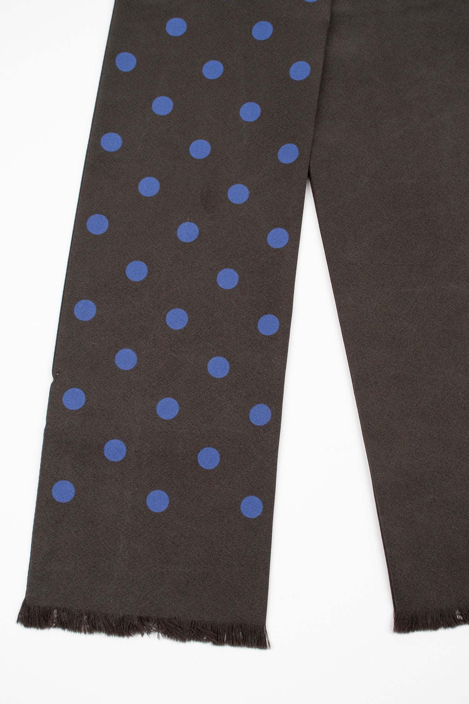 Polka Dot Silk Tie Scarf Ebony/Cobalt